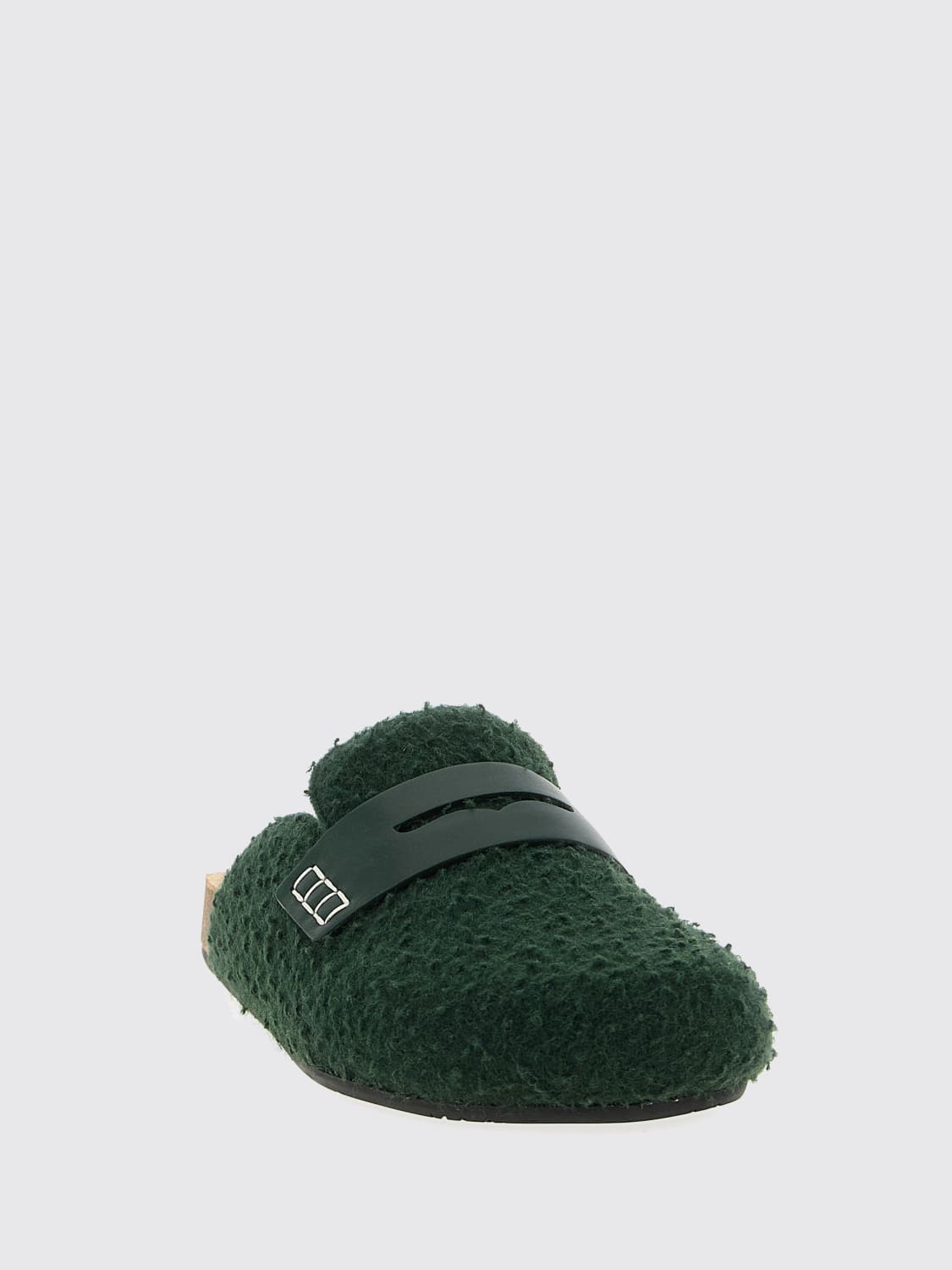 JW ANDERSON SCARPE: Mules JW Anderson in shearling , Verde - Img 2