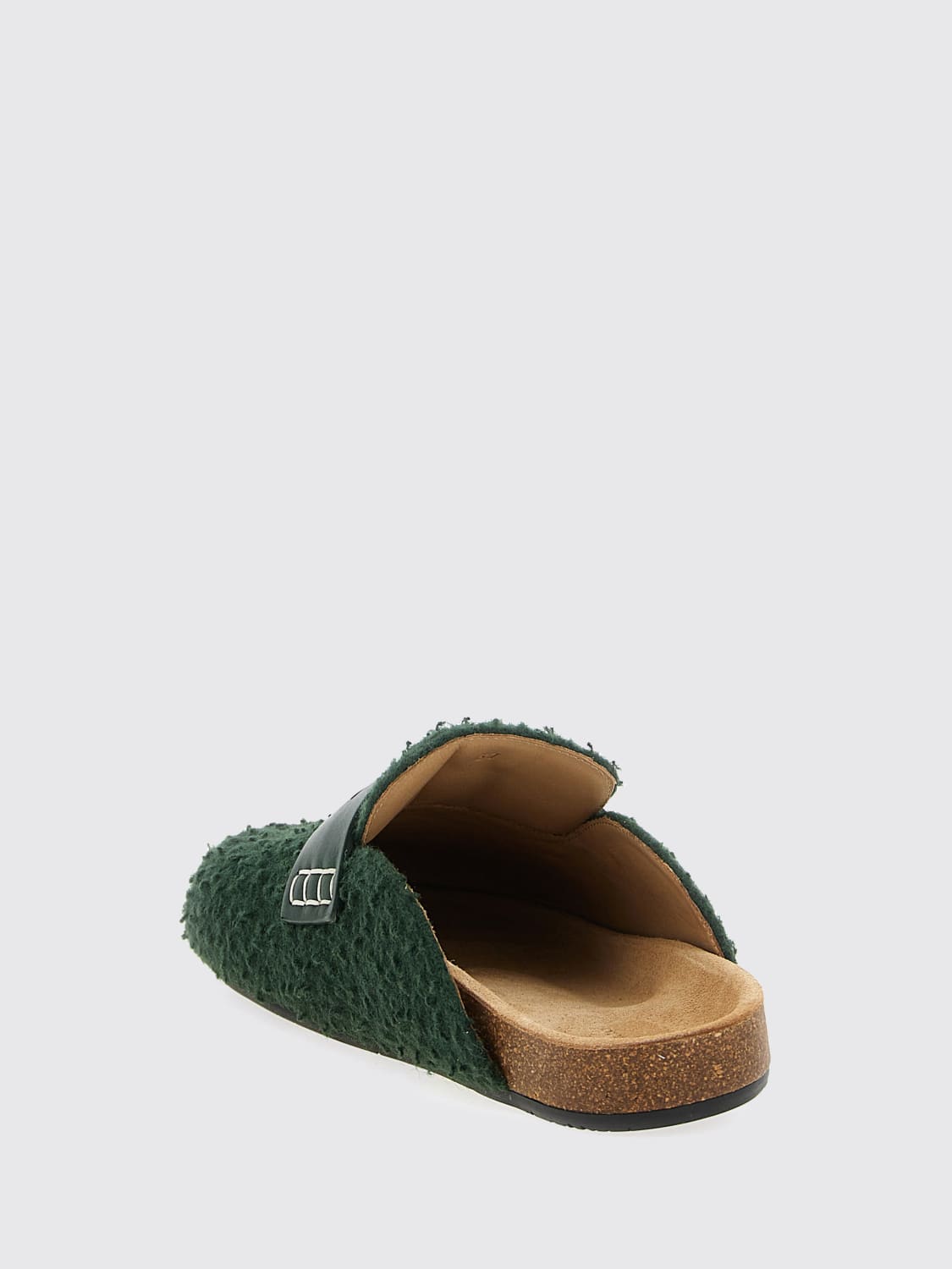 JW ANDERSON SCARPE: Mules JW Anderson in shearling , Verde - Img 3