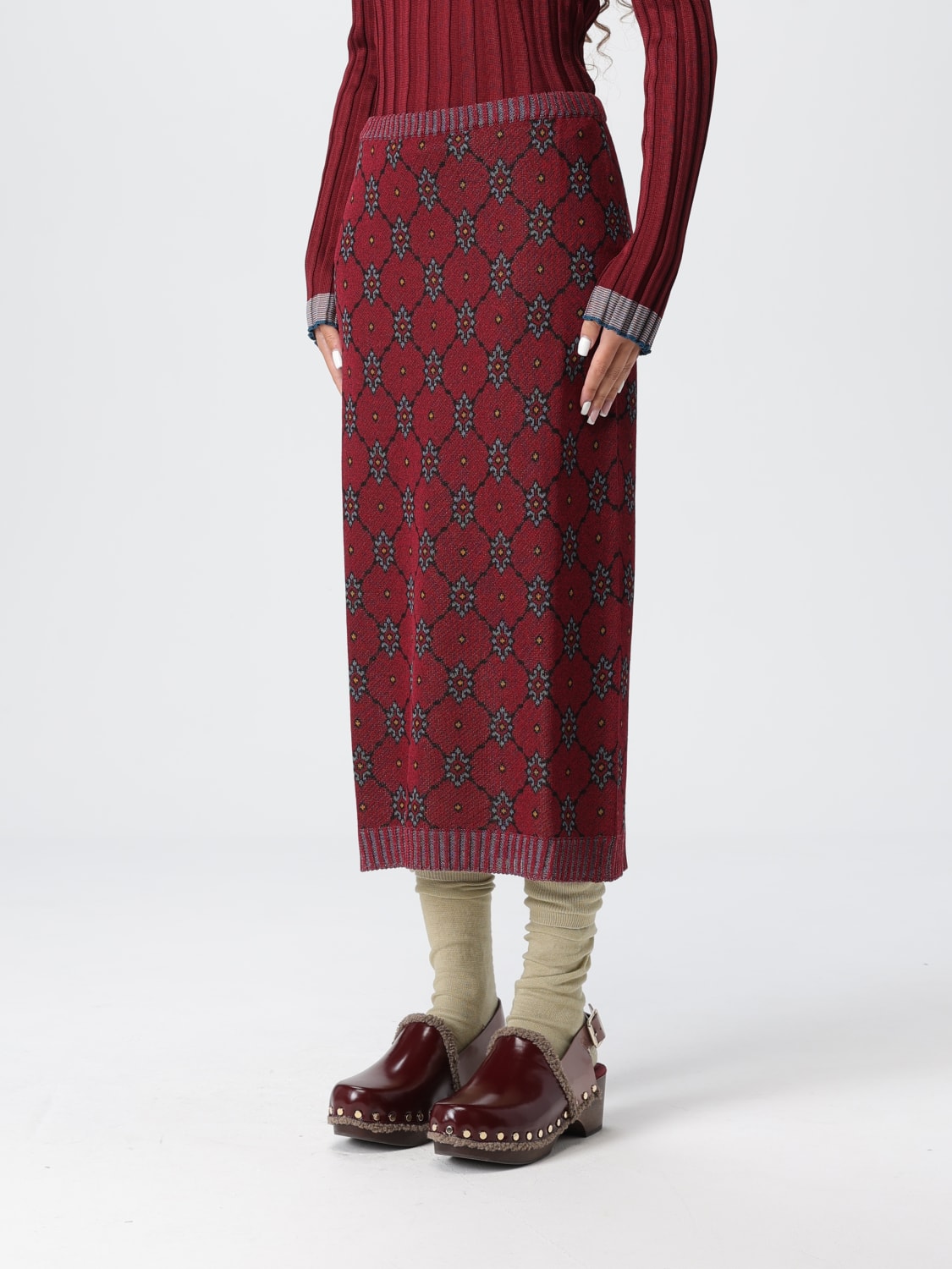 ETRO FALDA: Falda mujer Etro, Rojo - Img 4