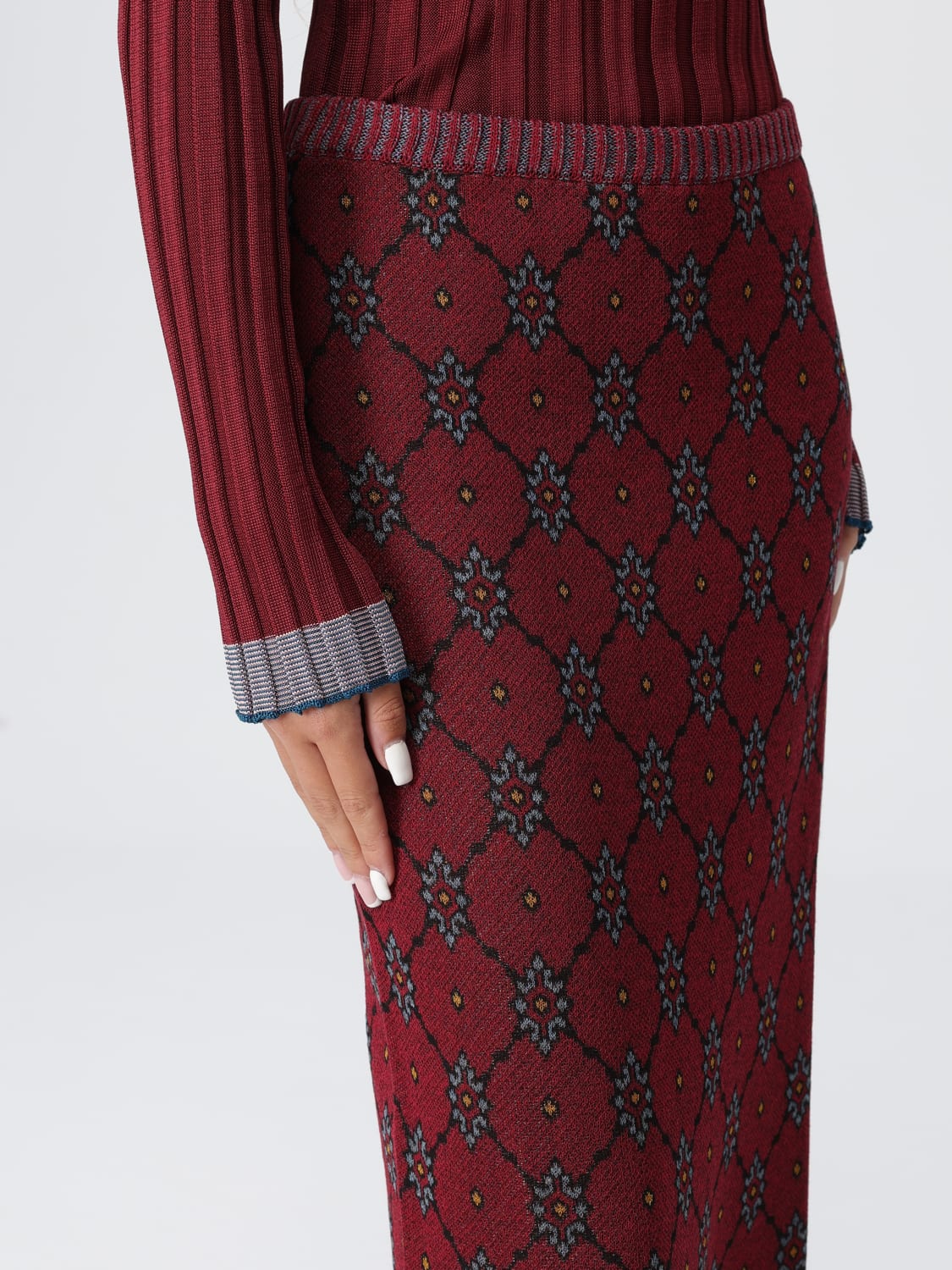 ETRO FALDA: Falda mujer Etro, Rojo - Img 5