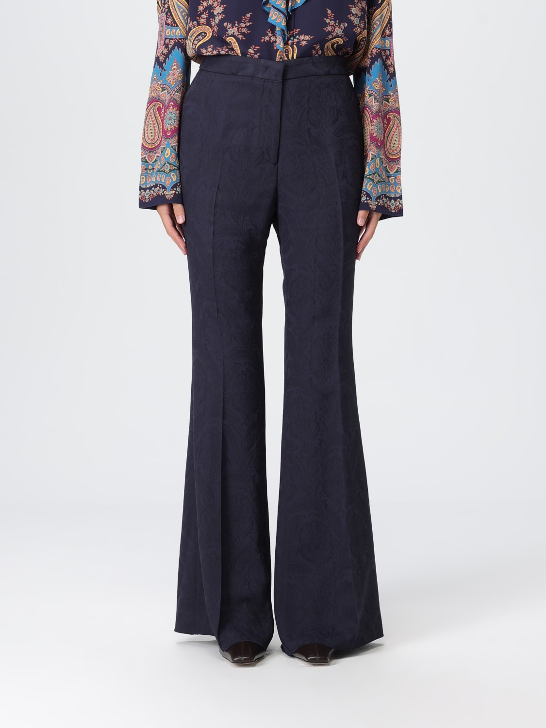 ETRO PANTALONES: Pantalón mujer Etro, Azul Oscuro - Img 1