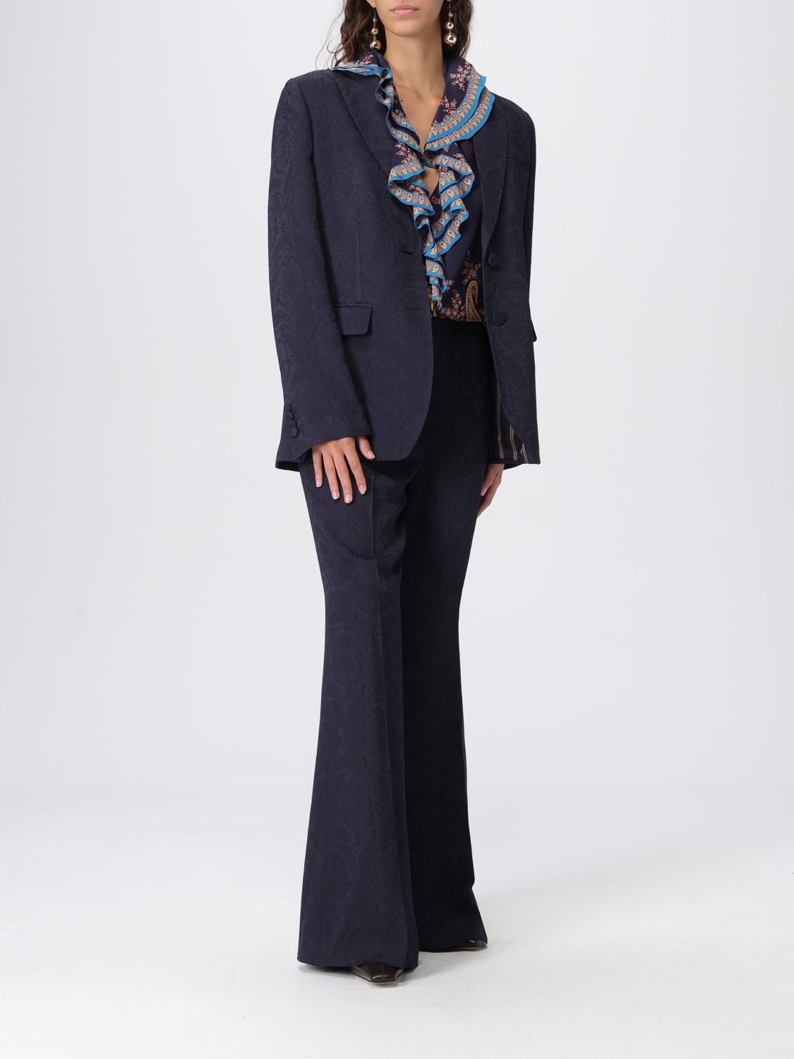 ETRO PANTALONES: Pantalón mujer Etro, Azul Oscuro - Img 2