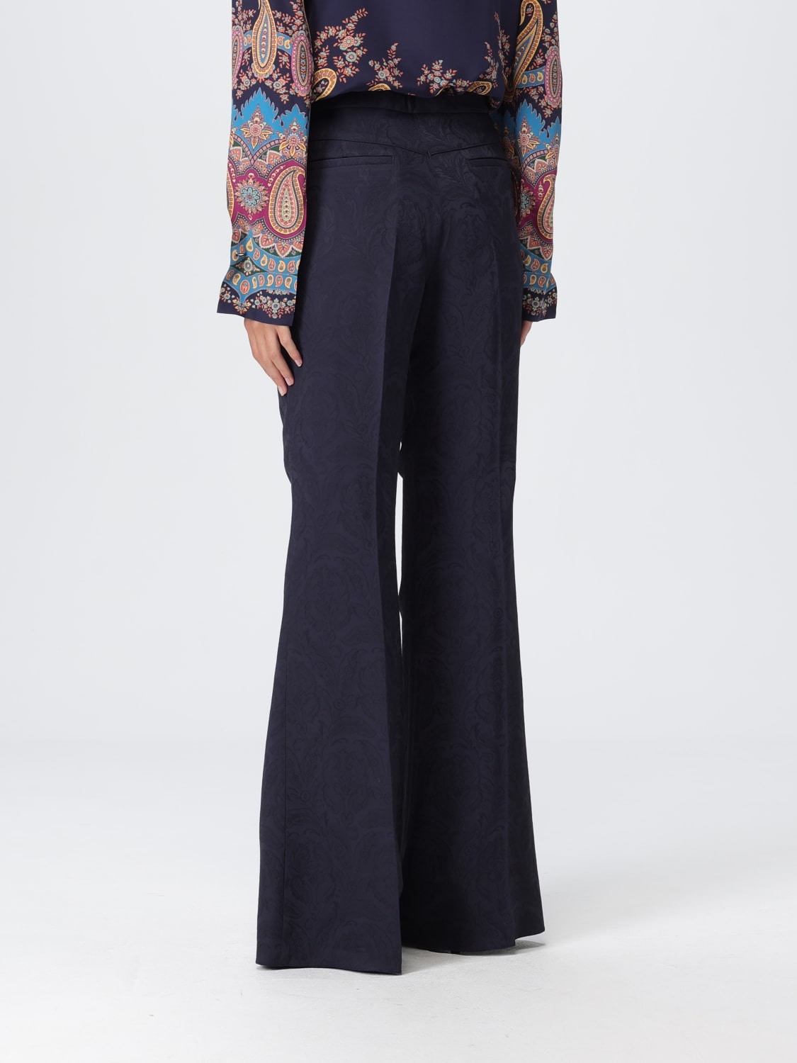 ETRO PANTALONES: Pantalón mujer Etro, Azul Oscuro - Img 3