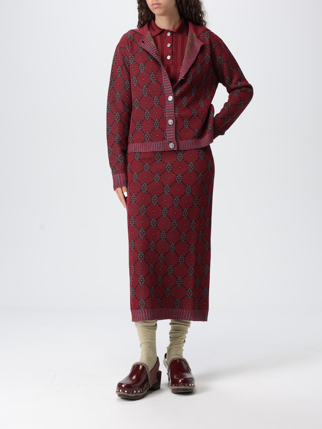 ETRO PULLOVER: Strickjacke damen Etro, Rot - Img 2