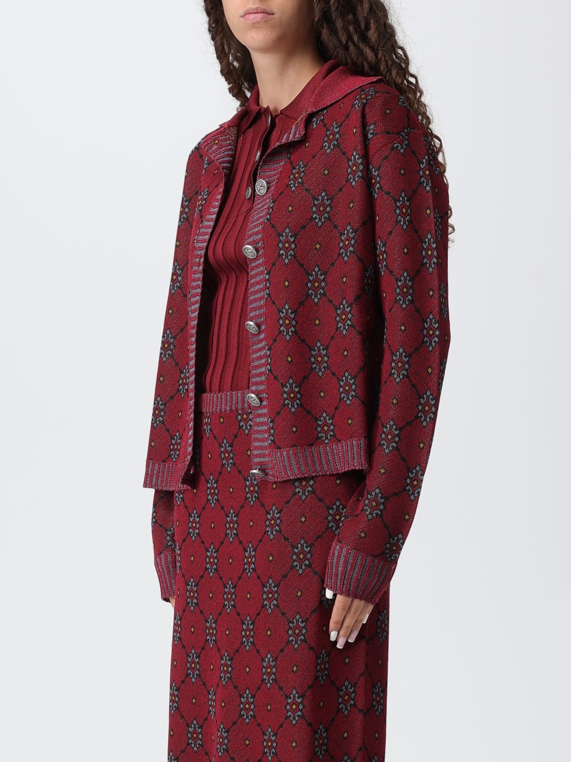 ETRO PULLOVER: Strickjacke damen Etro, Rot - Img 4