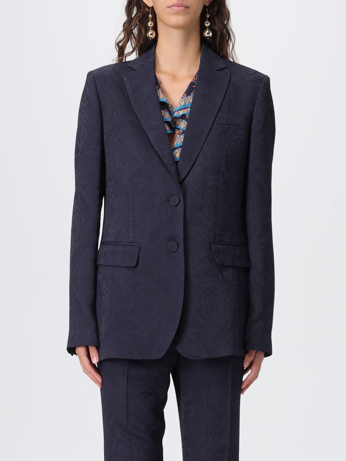 ETRO JACKET: Blazer woman Etro, Blue - Img 1