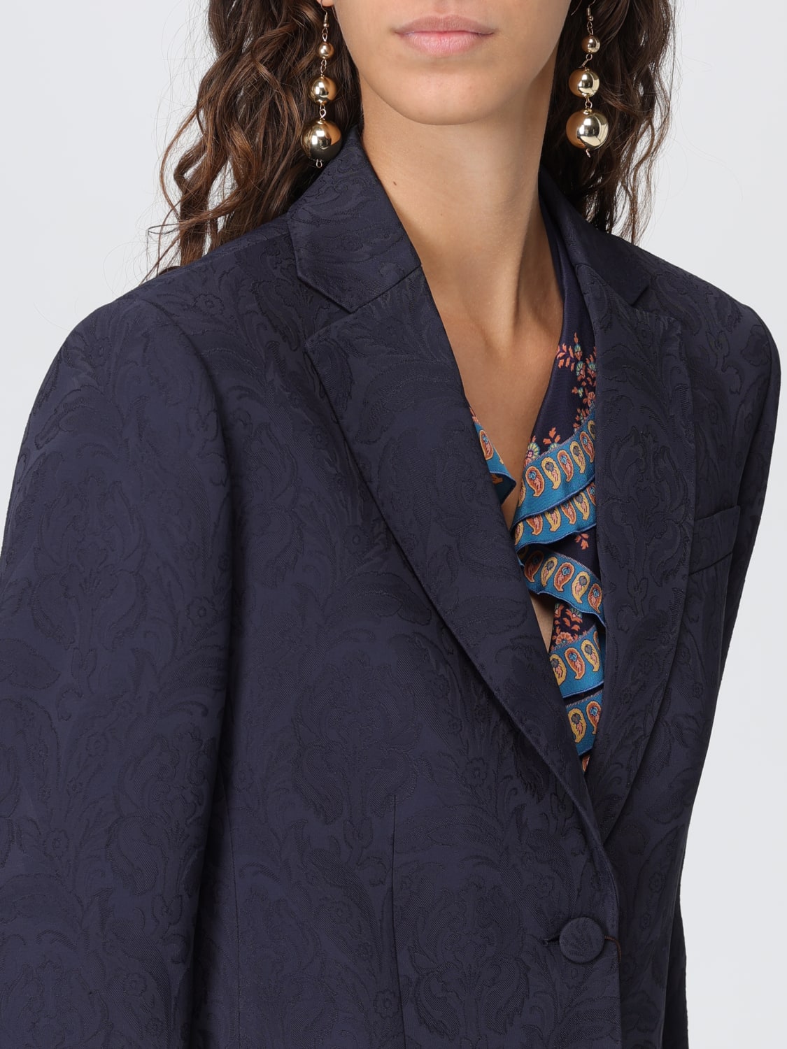 ETRO JACKET: Blazer woman Etro, Blue - Img 5