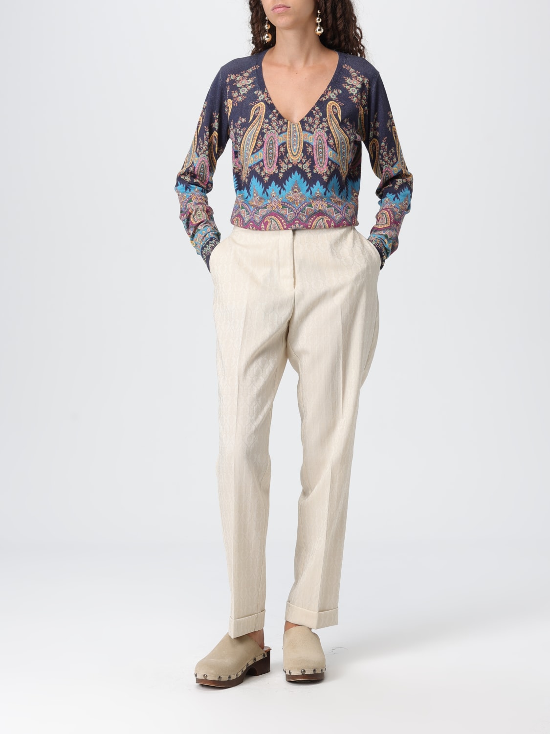 ETRO PANTS: Pants woman Etro, White - Img 2
