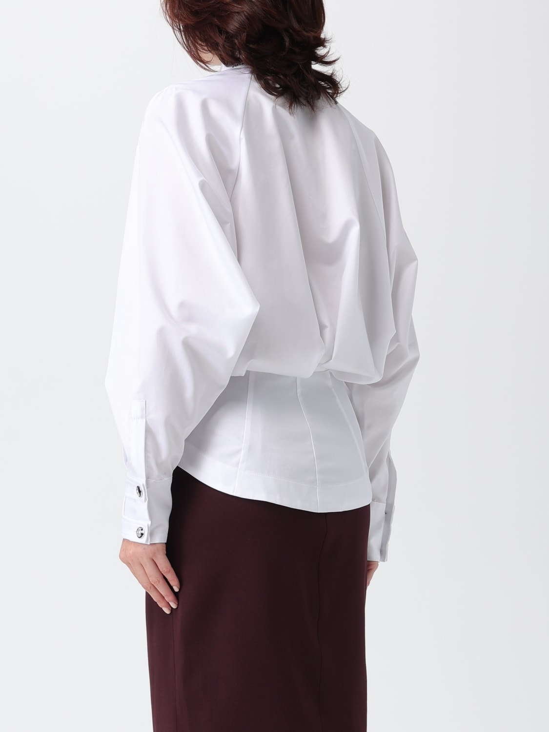 ELISABETTA FRANCHI CAMICIA: Camicia a bustier Elisabetta Franchi in cotone , Bianco - Img 3