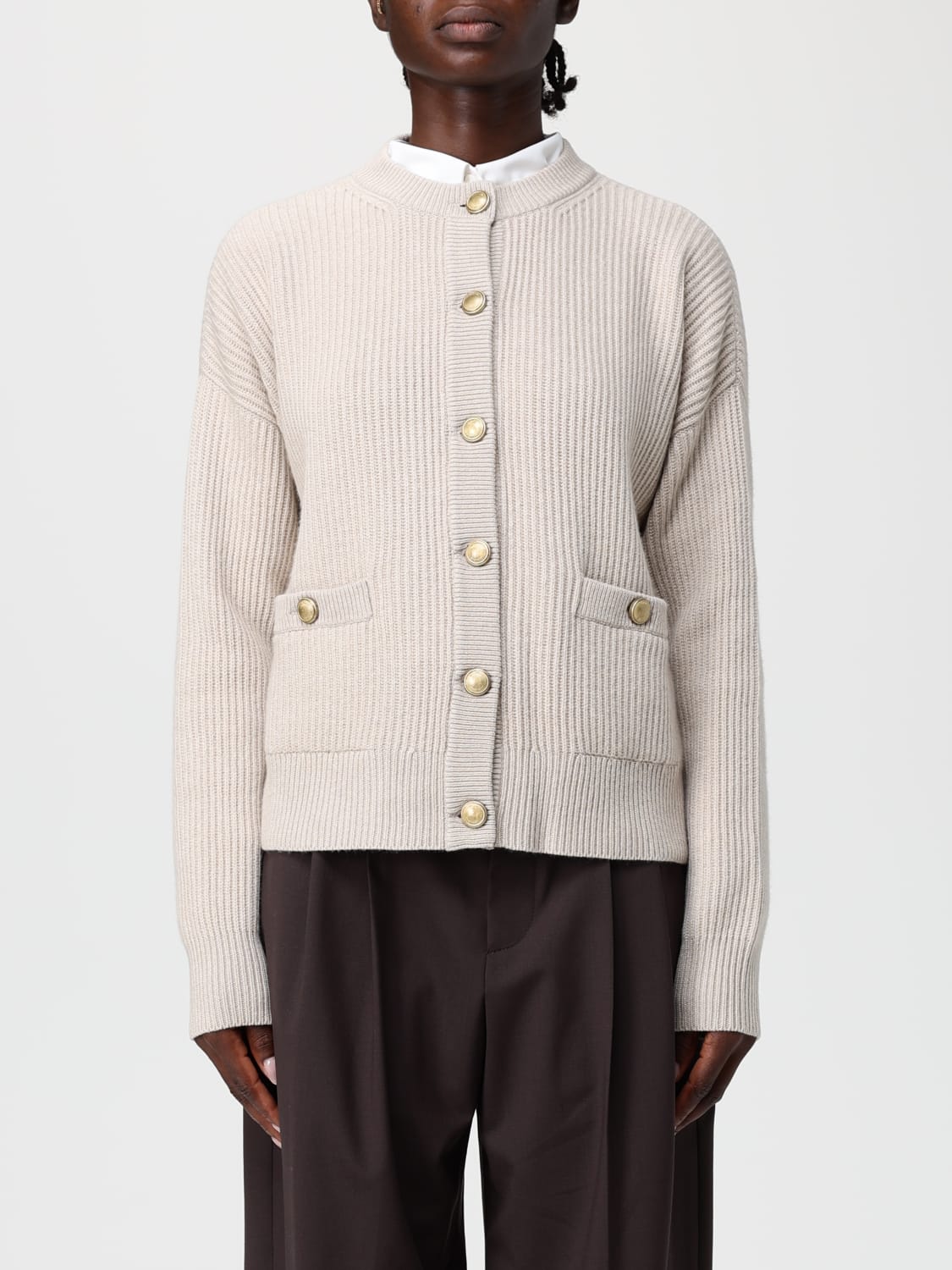 BRUNELLO CUCINELLI SWEATER: Cardigan woman Brunello Cucinelli, Beige - Img 1