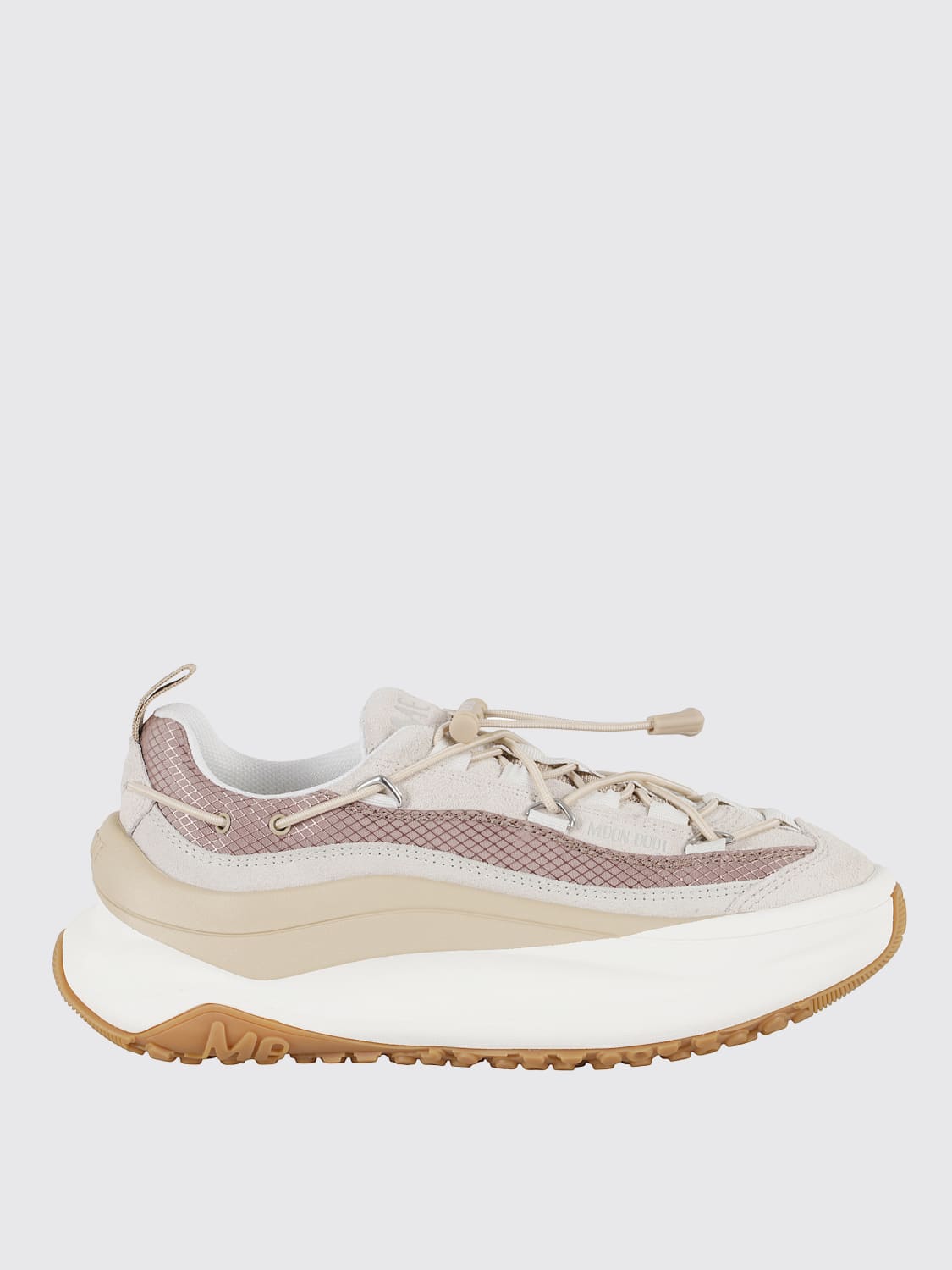 MOON BOOT SNEAKERS: Sneakers Moon247 XLace Moon Boot in camosio e nylon , Bianco - Img 1