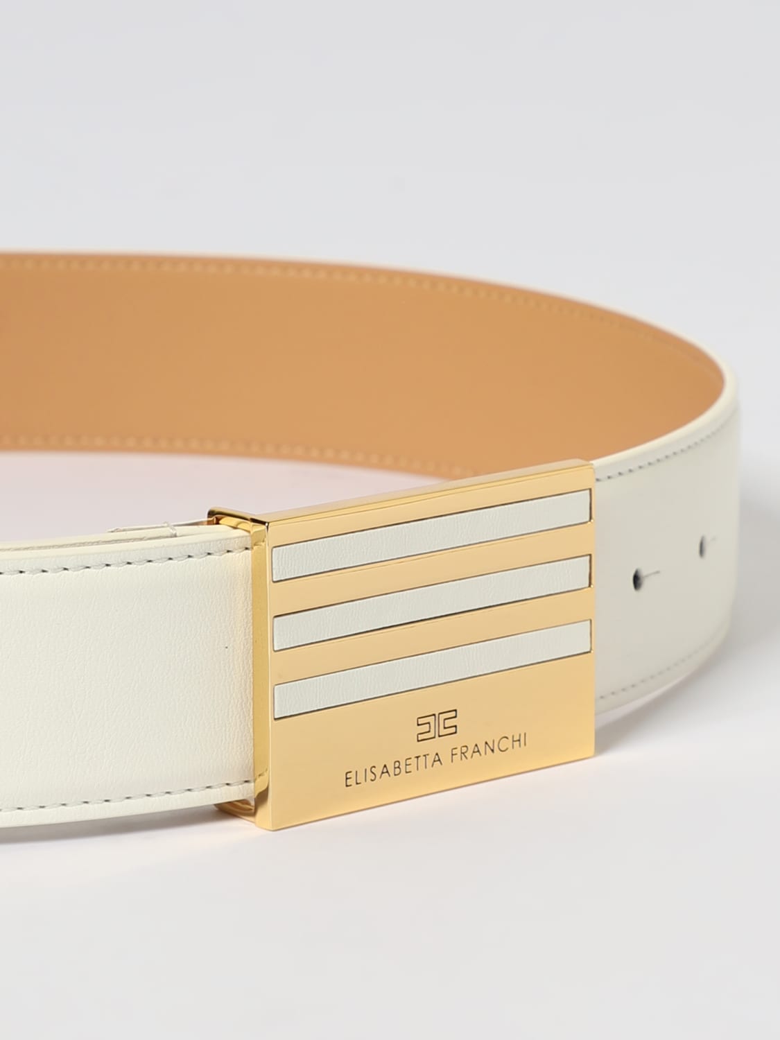 ELISABETTA FRANCHI CINTURÓN: Correas mujer Elisabetta Franchi, Marfil - Img 2