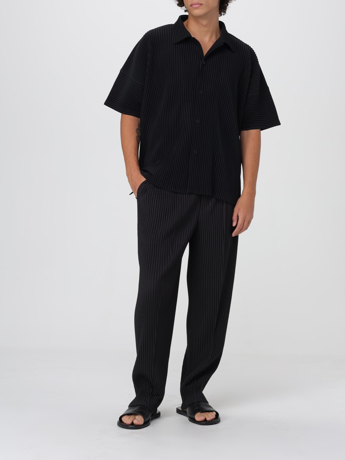 HOMME PLISSE' ISSEY MIYAKE CAMICIA: Camicia Homme Plisse' Issey Miyake in crêpe, Nero - Img 2