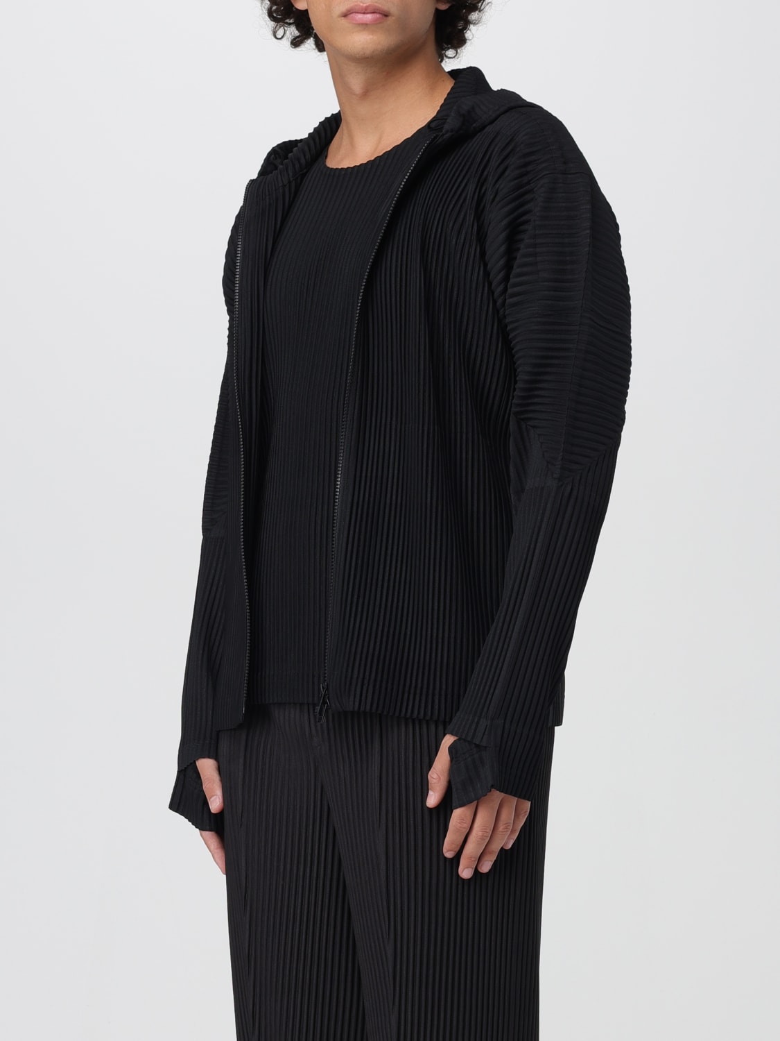 HOMME PLISSE' ISSEY MIYAKE FELPA: Felpa con zip Homme Plisse' Issey Miyake, Nero - Img 4