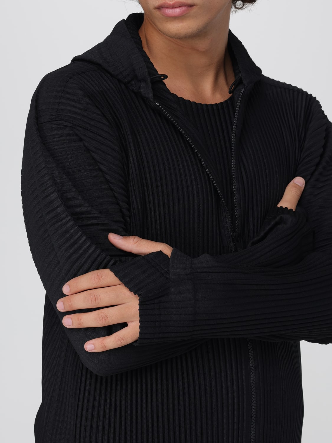 HOMME PLISSE' ISSEY MIYAKE FELPA: Felpa con zip Homme Plisse' Issey Miyake, Nero - Img 5