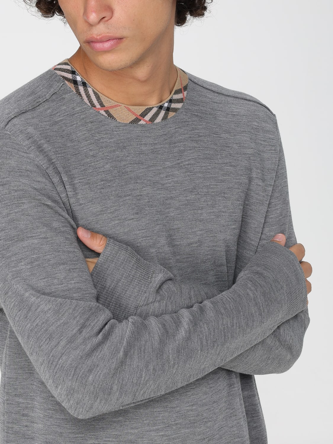 BURBERRY SWEATER: Sweatshirt men Burberry, Grey - Img 5