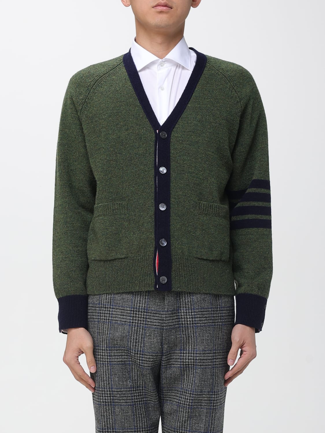 THOM BROWNE SWEATER: Cardigan men Thom Browne, Green - Img 1