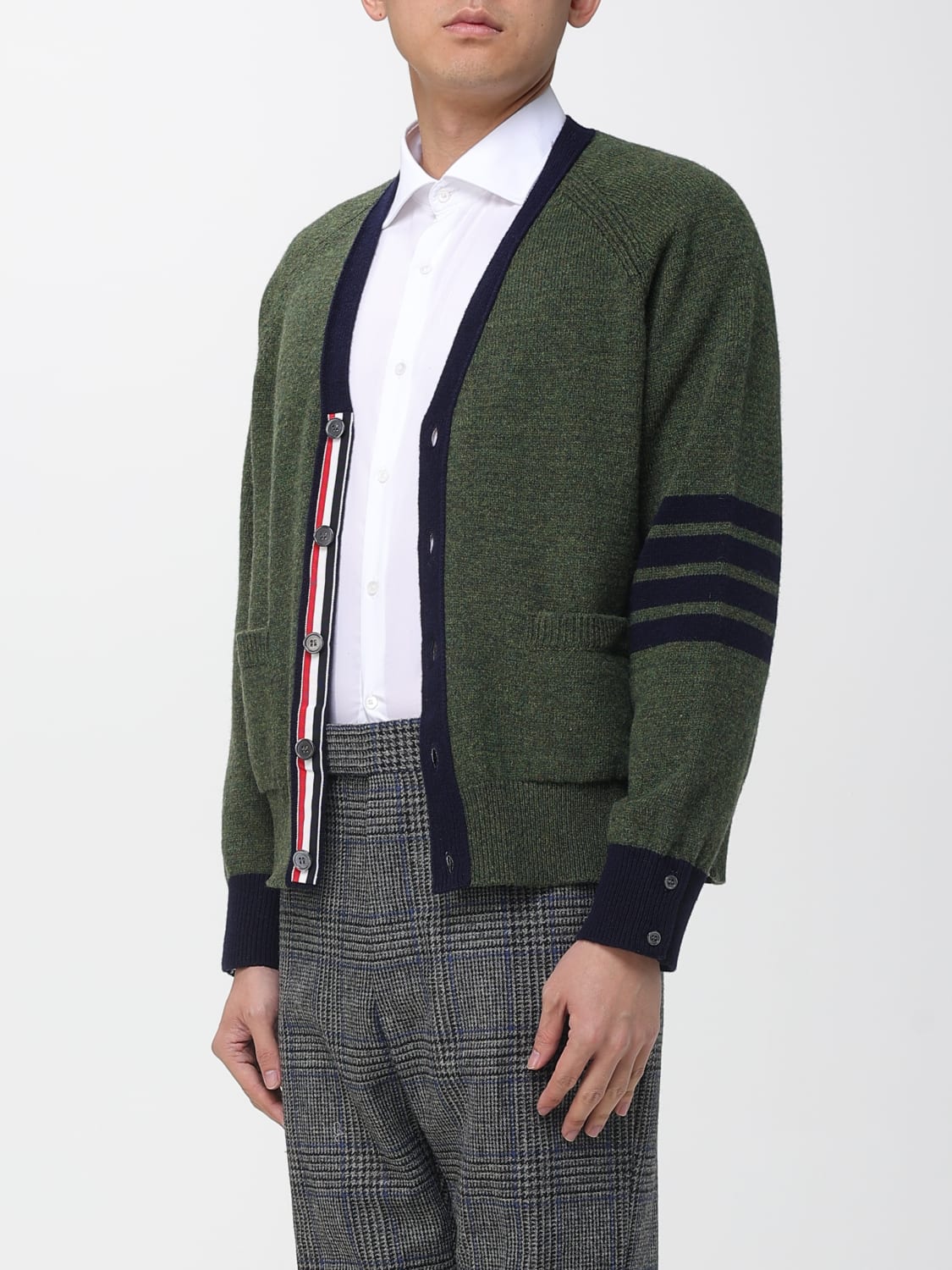 THOM BROWNE SWEATER: Cardigan men Thom Browne, Green - Img 4