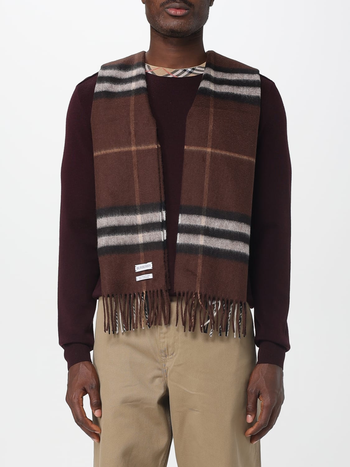 BURBERRY SCARF: Scarf men Burberry, Brown - Img 2
