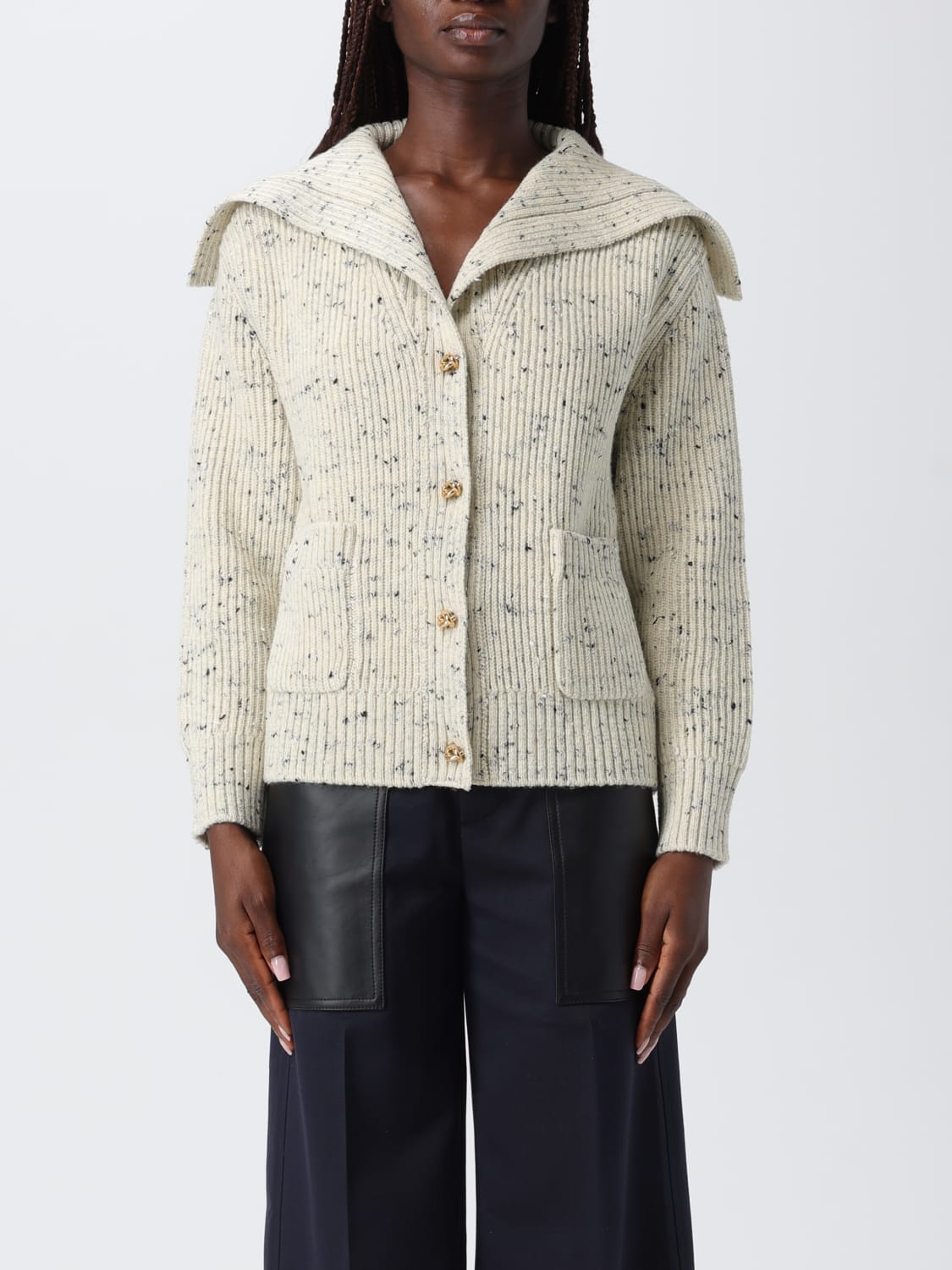 BOTTEGA VENETA SWEATER: Cardigan woman Bottega Veneta, Beige - Img 1