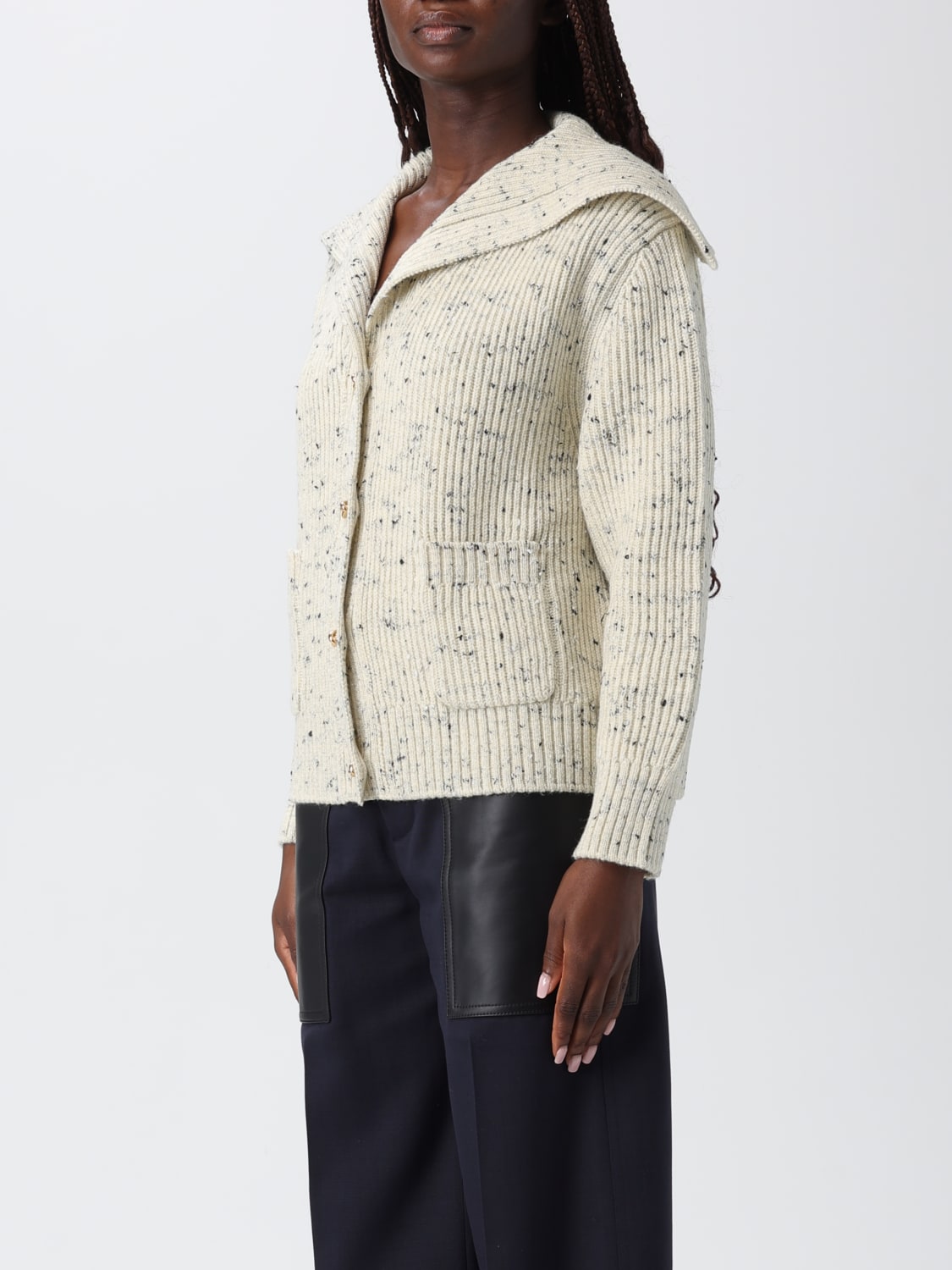 BOTTEGA VENETA SWEATER: Cardigan woman Bottega Veneta, Beige - Img 4