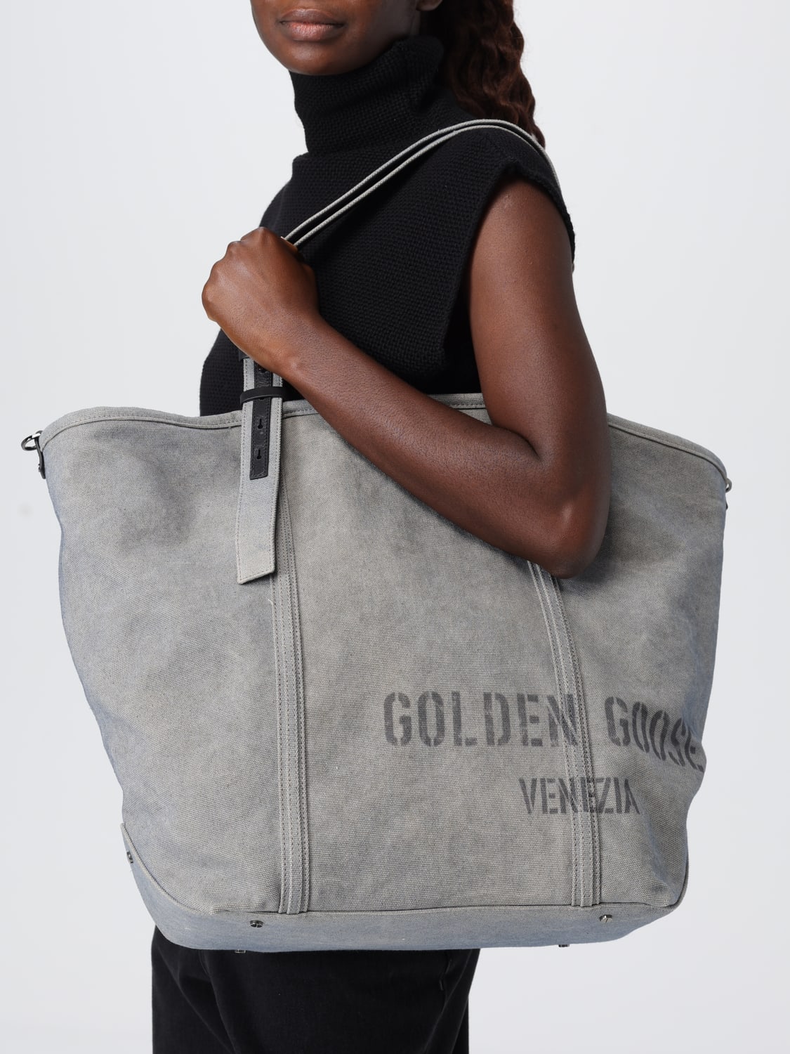 GOLDEN GOOSE TOTE BAG: Shoulder bag woman Golden Goose, Grey - Img 2