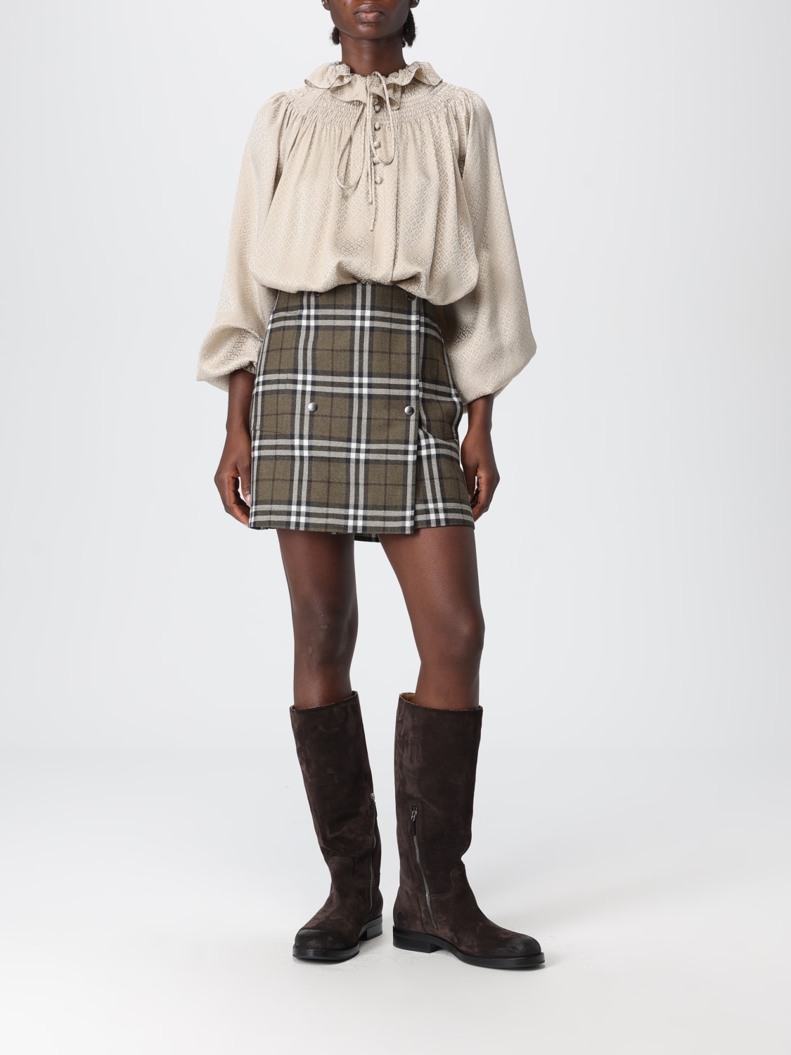 BURBERRY SKIRT: Skirt woman Burberry, Green - Img 2