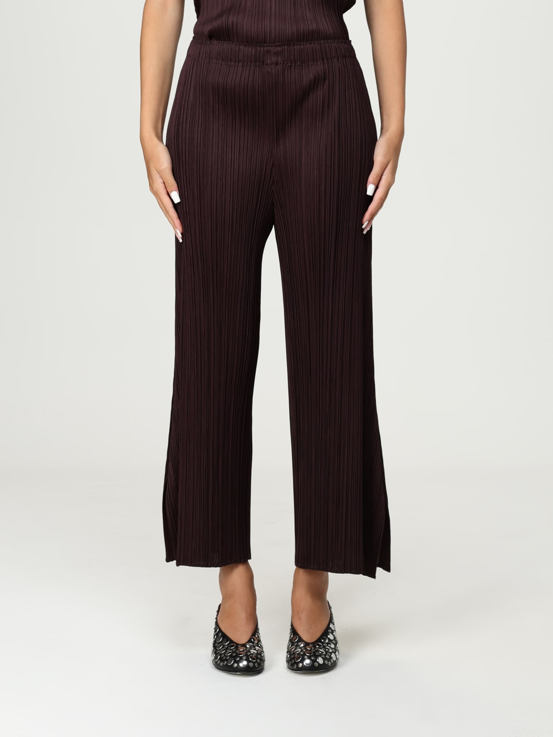 PLEATS PLEASE ISSEY MIYAKE PANTS: Pants woman Pleats Please Issey Miyake, Brown - Img 1