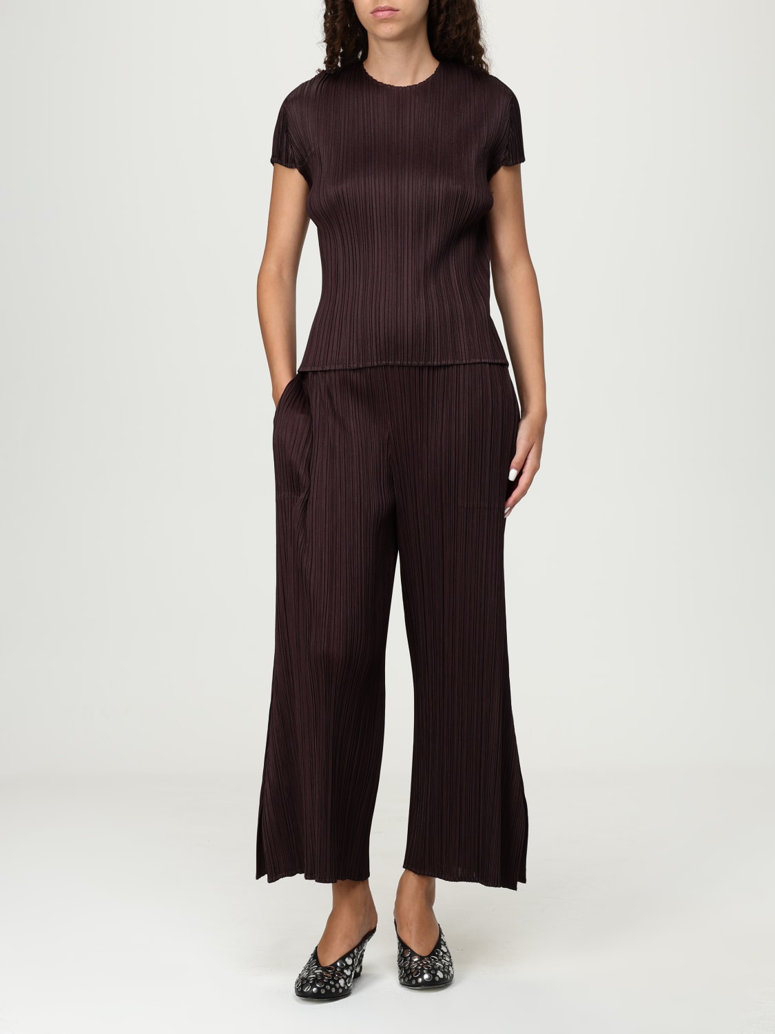 PLEATS PLEASE ISSEY MIYAKE PANTS: Pants woman Pleats Please Issey Miyake, Brown - Img 2