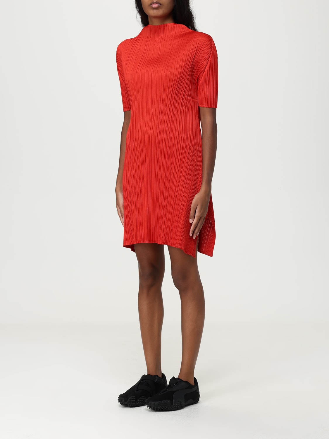 PLEATS PLEASE ISSEY MIYAKE KLEID: Kleider damen Pleats Please Issey Miyake, Rot - Img 3