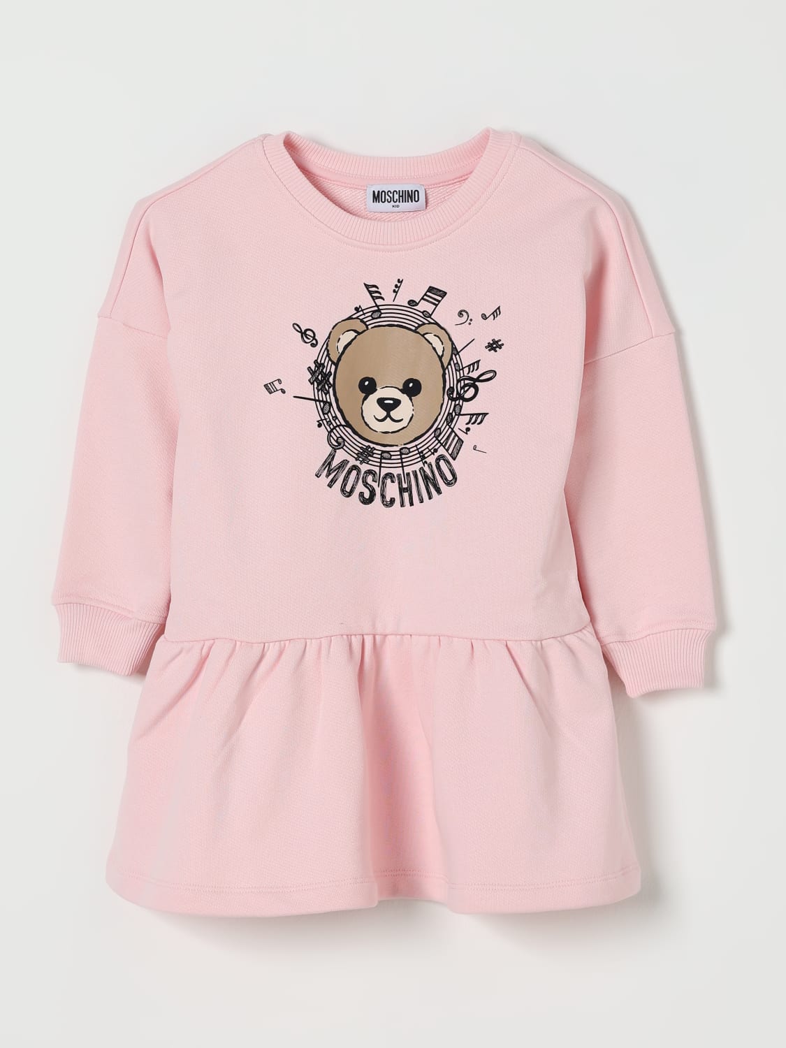 MOSCHINO ABITO: Abito in cotone Teddy Moschino, Rosa - Img 1