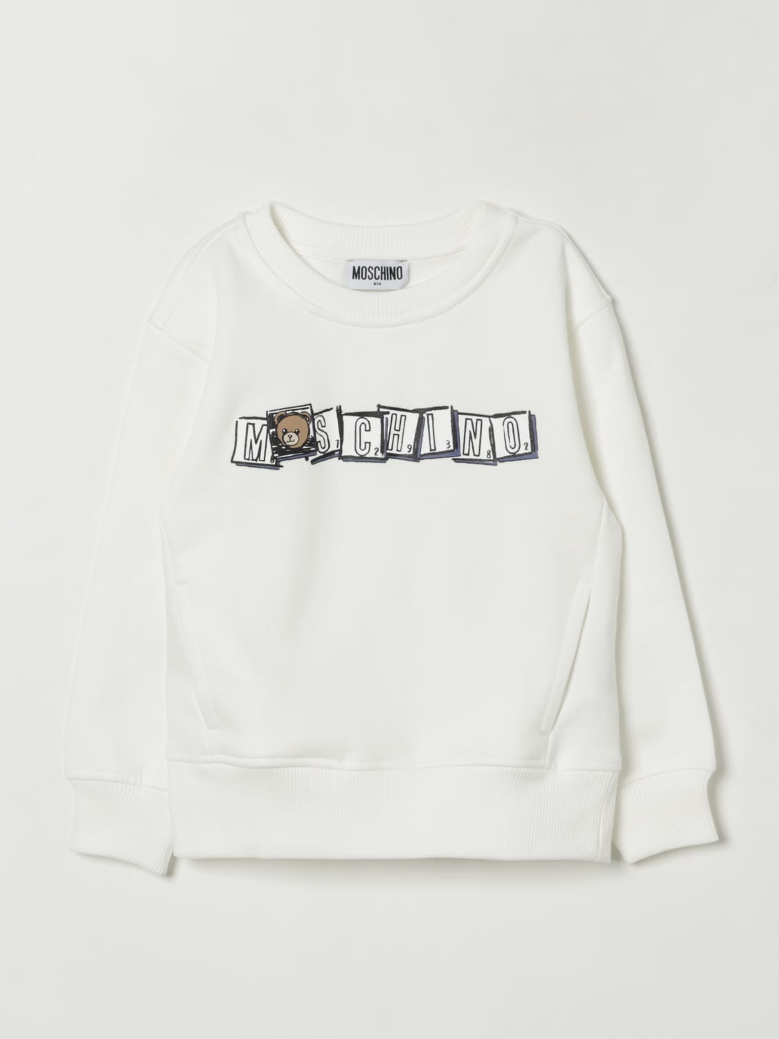 MOSCHINO SWEATER: Sweater kids Moschino, White - Img 1
