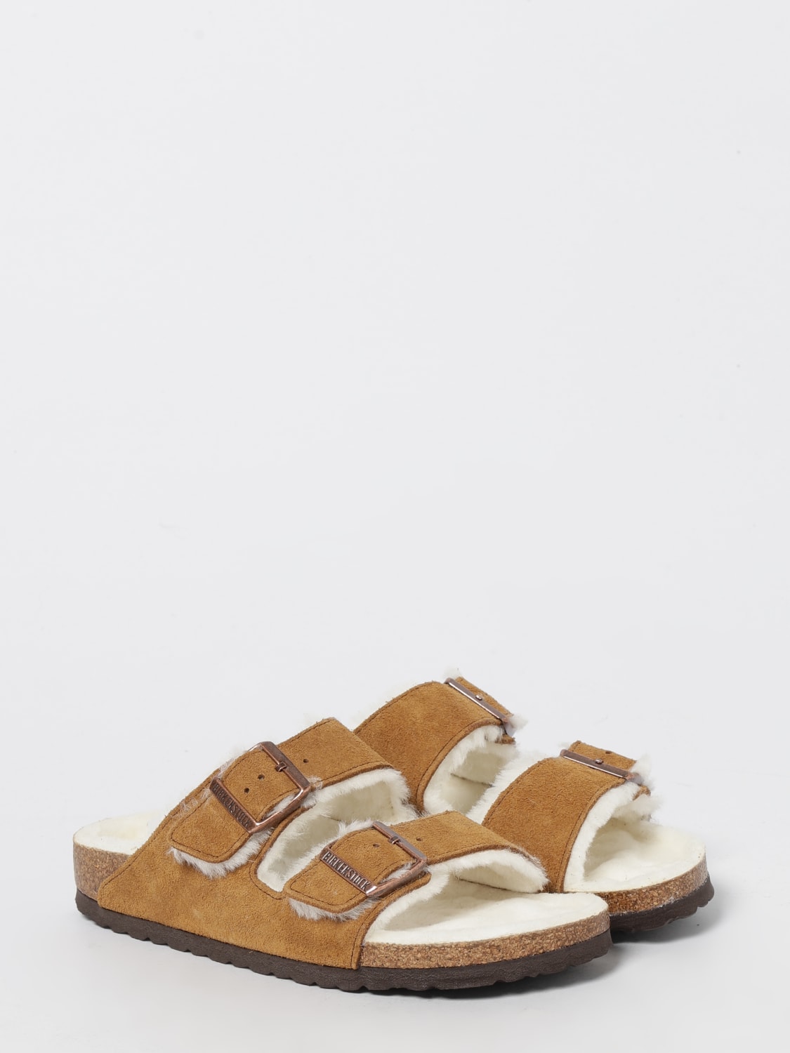 BIRKENSTOCK HEELED SANDAL: Flat sandals woman Birkenstock, Brown - Img 2