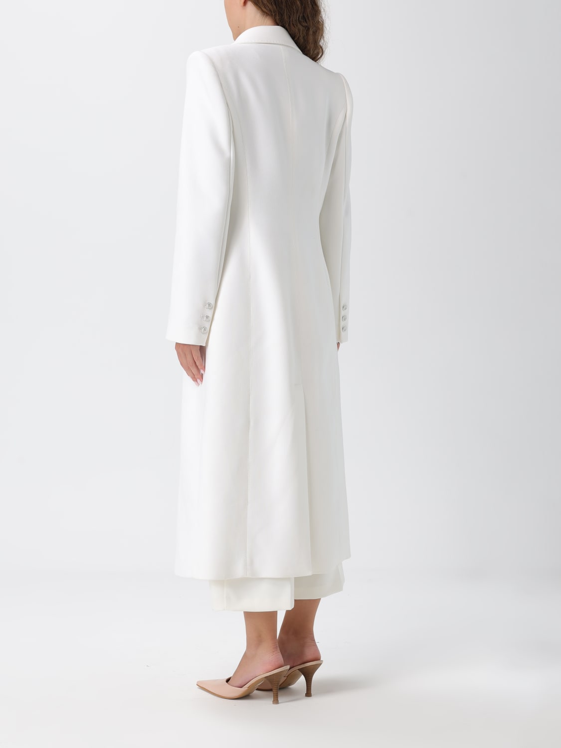 ELISABETTA FRANCHI COAT: Coat woman Elisabetta Franchi, Ivory - Img 2
