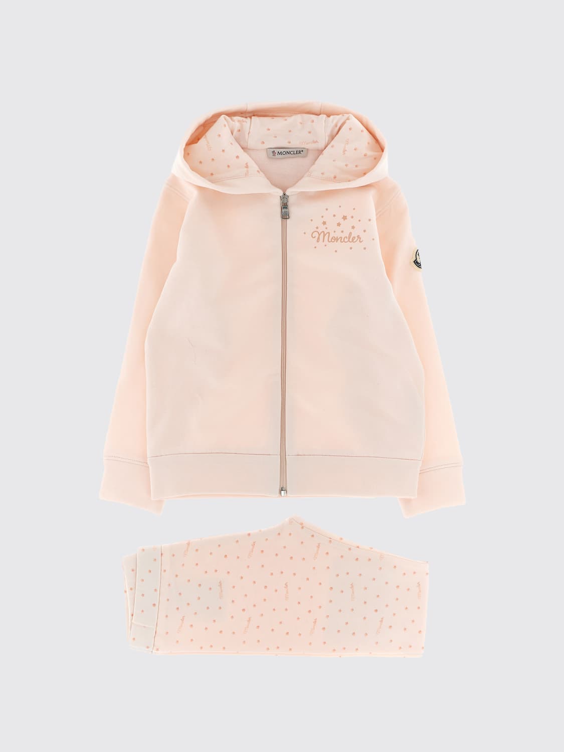 MONCLER COMPLETO: Coordinato in cotone Moncler, Rosa - Img 1