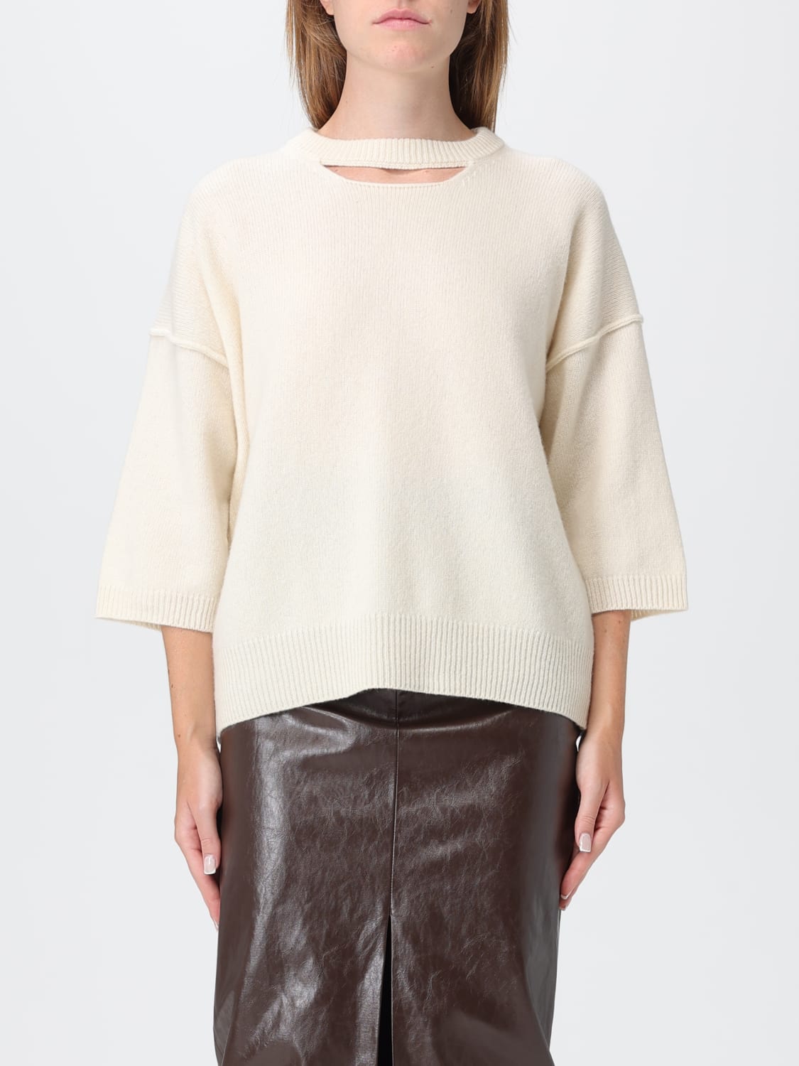 FEDERICA TOSI 毛衣: 卫衣 女士 Federica Tosi, 白色 - Img 1