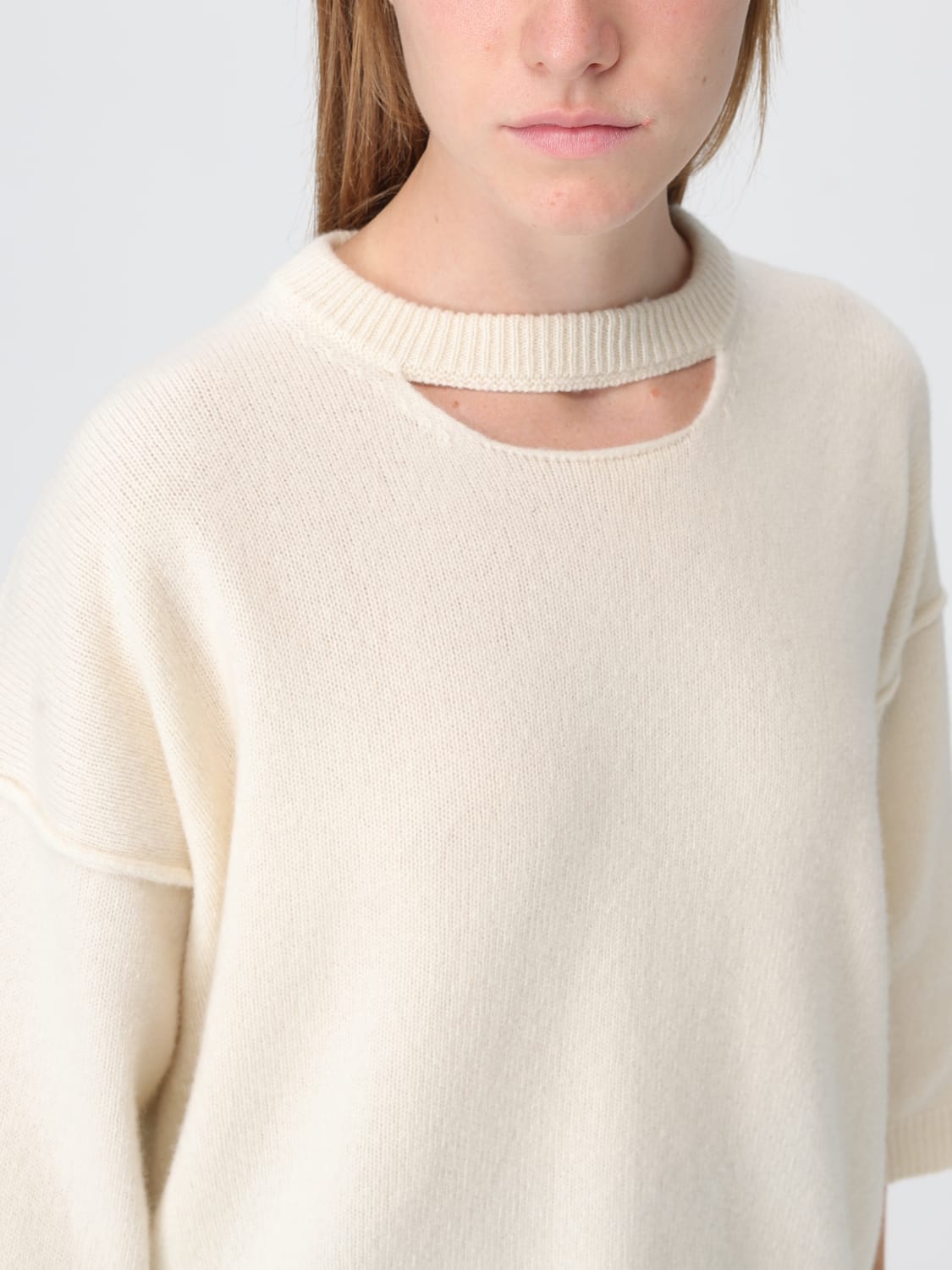 FEDERICA TOSI 毛衣: 卫衣 女士 Federica Tosi, 白色 - Img 4