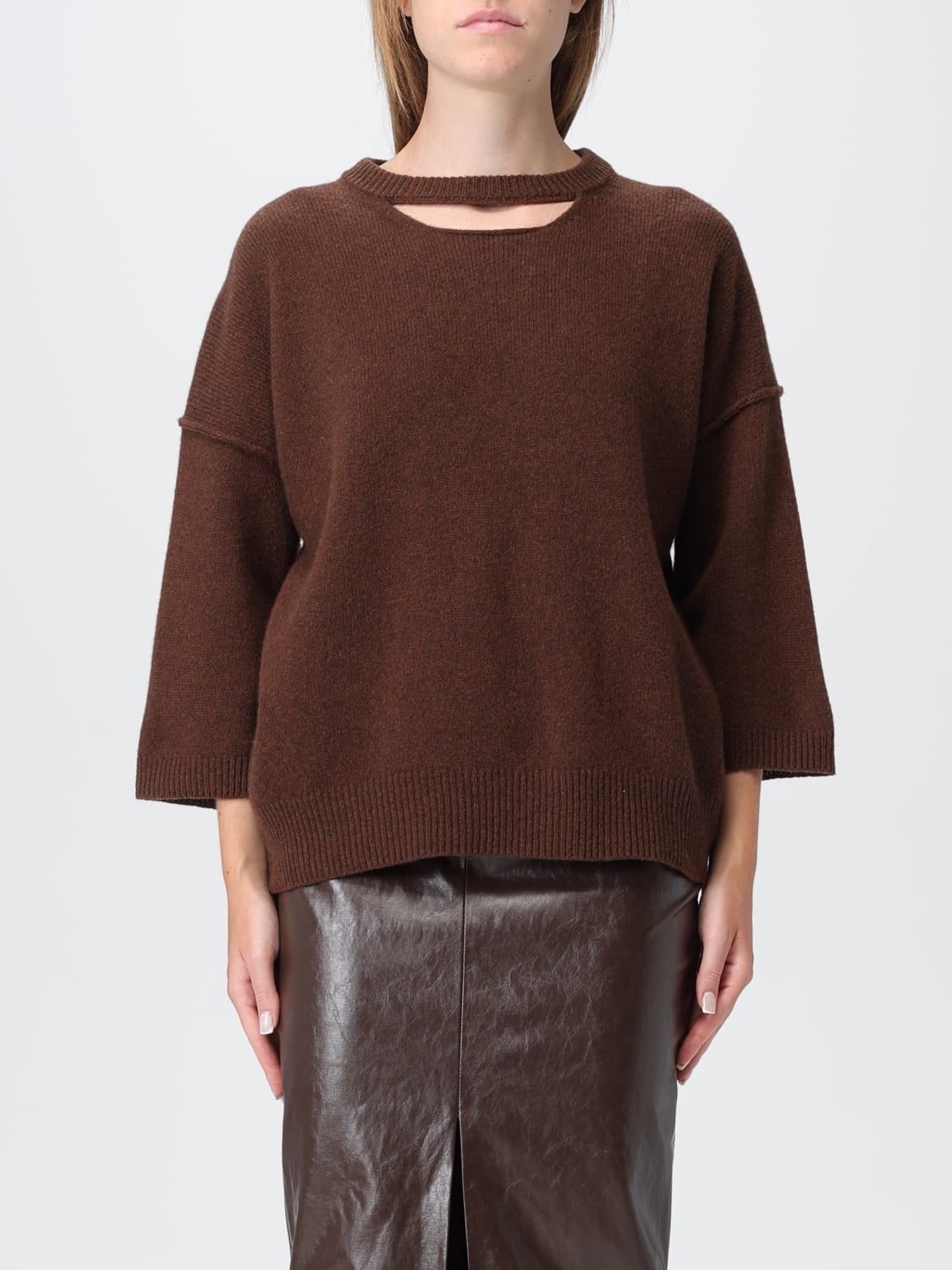 FEDERICA TOSI JUMPER: Sweatshirt woman Federica Tosi, Brown - Img 1