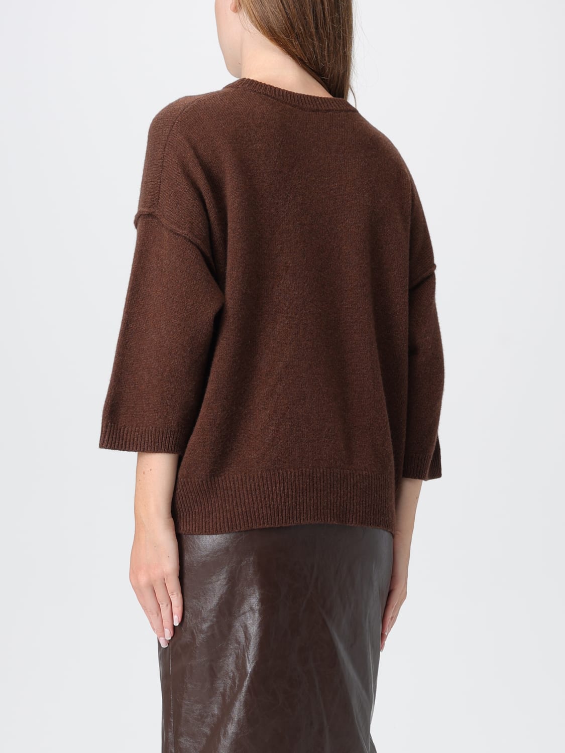 FEDERICA TOSI JUMPER: Sweatshirt woman Federica Tosi, Brown - Img 3