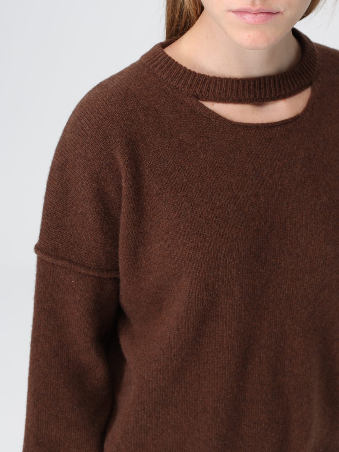 FEDERICA TOSI JUMPER: Sweatshirt woman Federica Tosi, Brown - Img 4