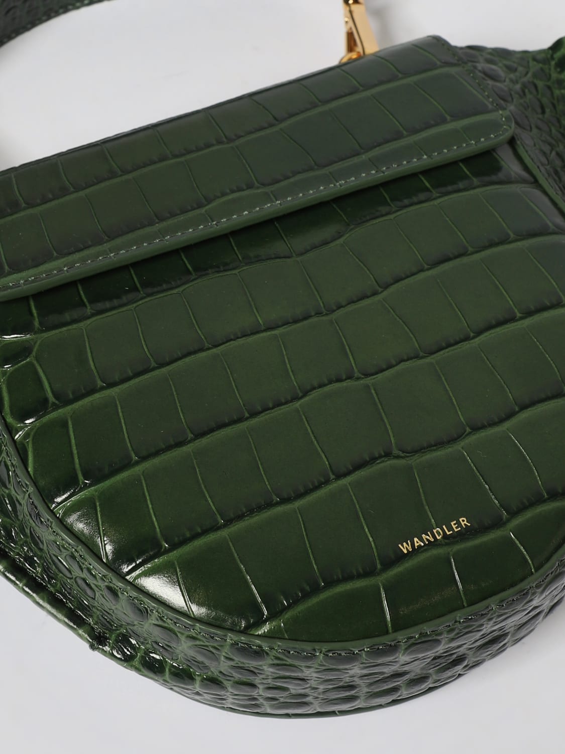 WANDLER BORSA A MANO: Borsa Hortensia Wandler in pelle di vitello, Verde - Img 3