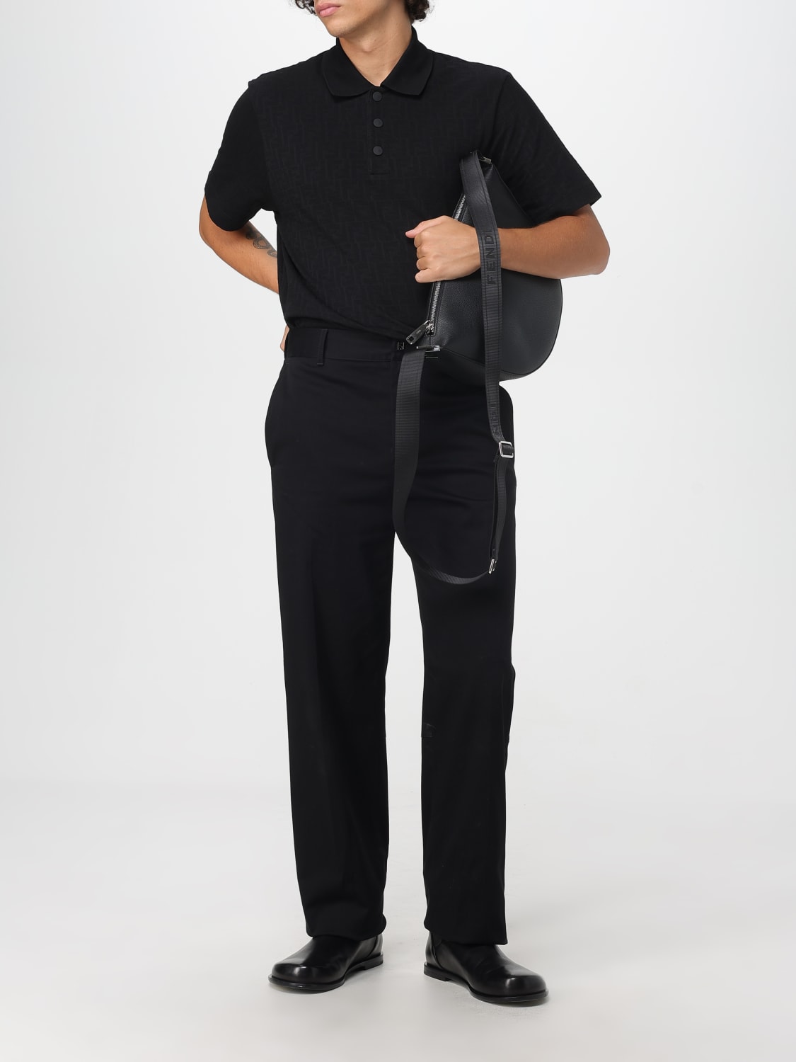 FENDI ポロシャツ: ポロシャツ メンズ Fendi, ブラック - Img 2