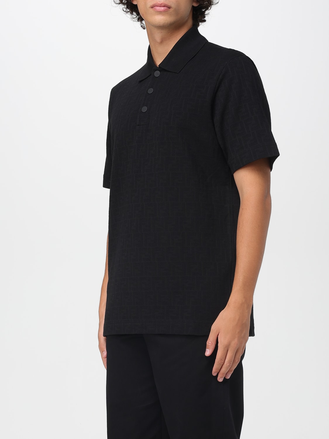 FENDI ポロシャツ: ポロシャツ メンズ Fendi, ブラック - Img 4