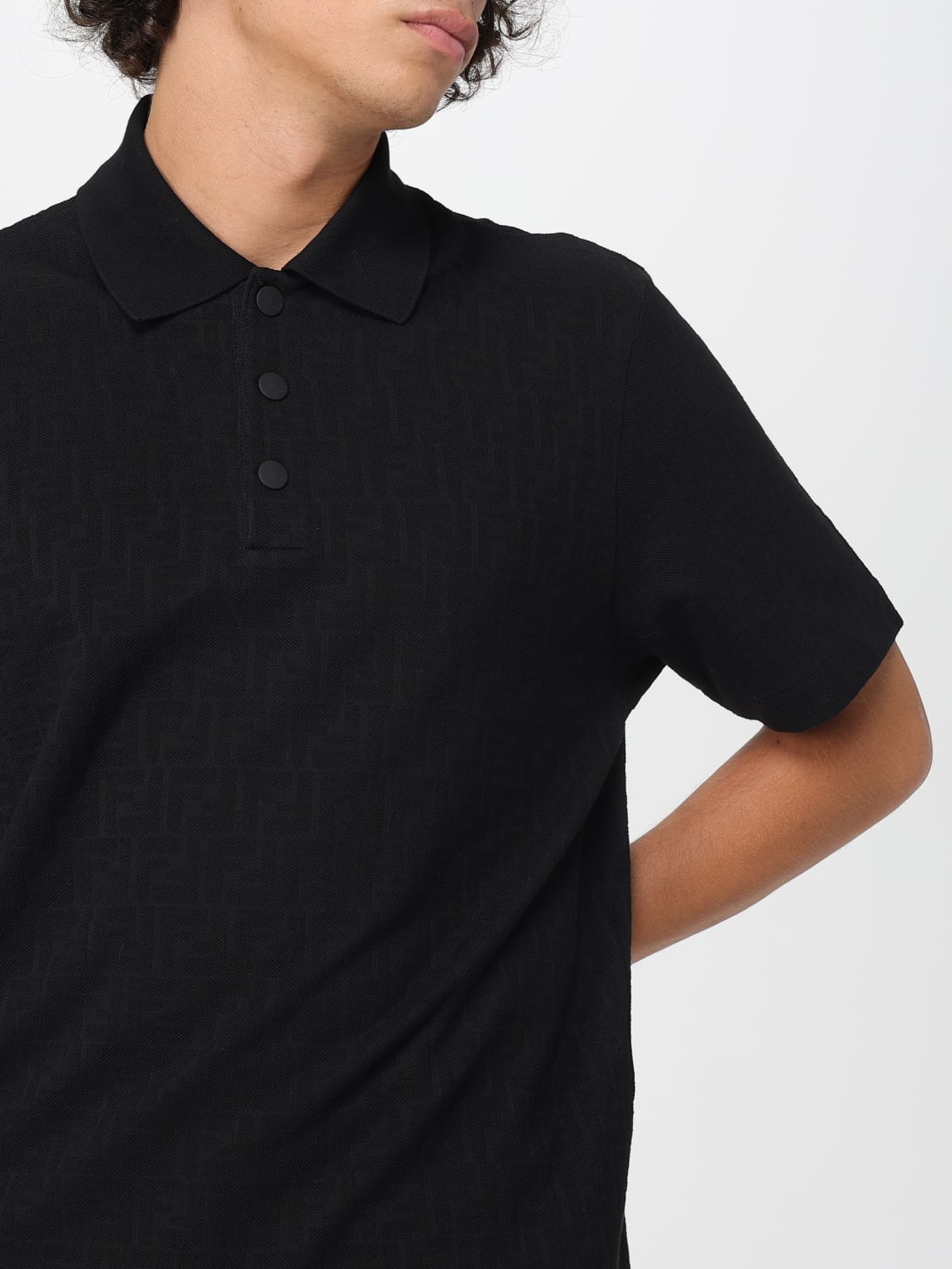 FENDI ポロシャツ: ポロシャツ メンズ Fendi, ブラック - Img 5