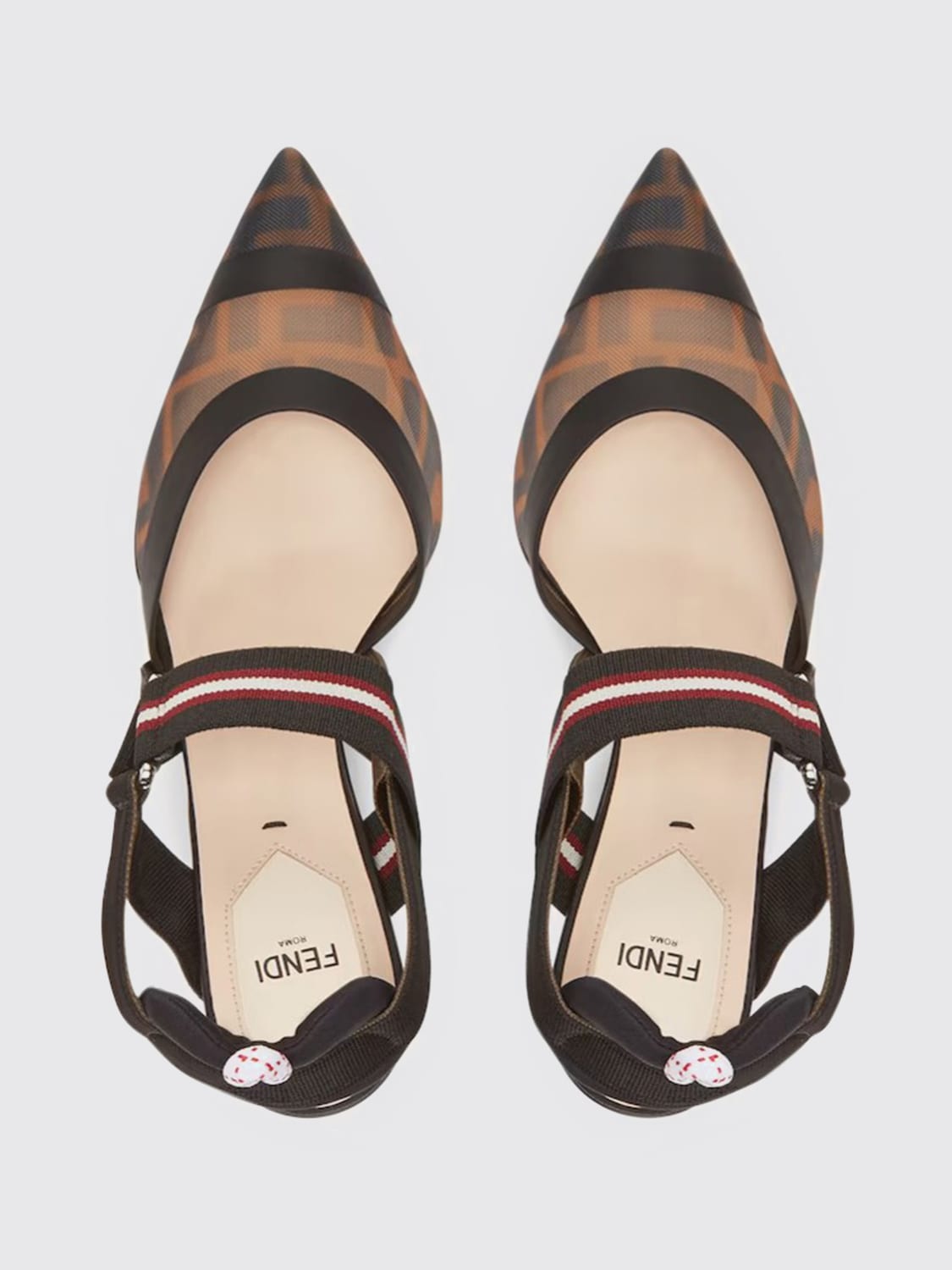 FENDI PUMP: High heel shoes woman Fendi, Tobacco - Img 4