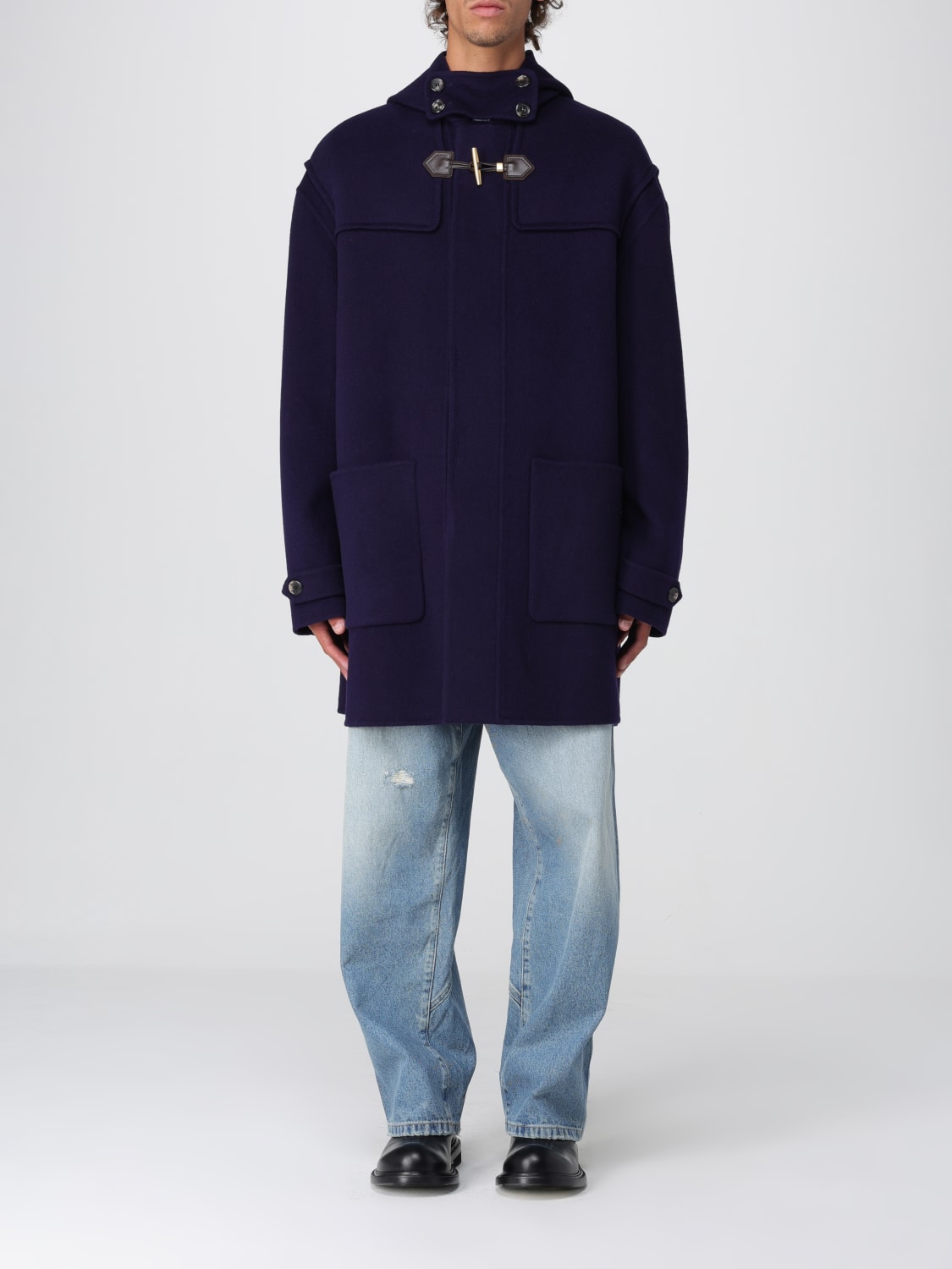MOSCHINO COUTURE COAT: Coat men Moschino Couture, Blue - Img 1