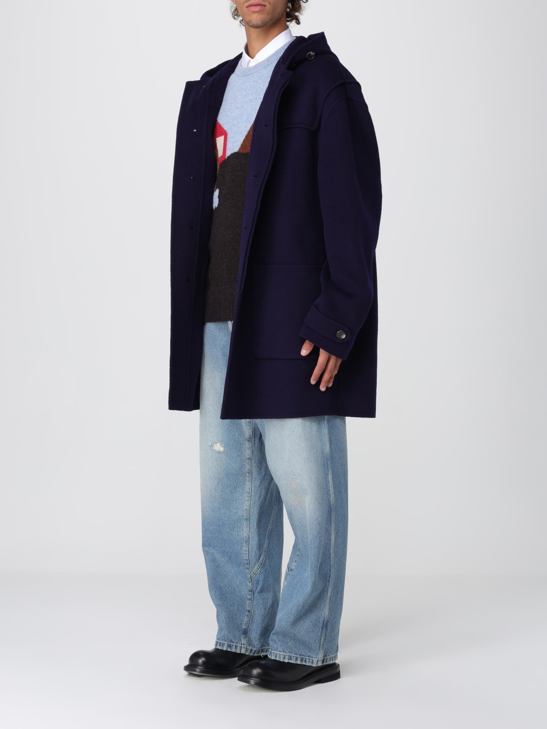 MOSCHINO COUTURE COAT: Coat men Moschino Couture, Blue - Img 4