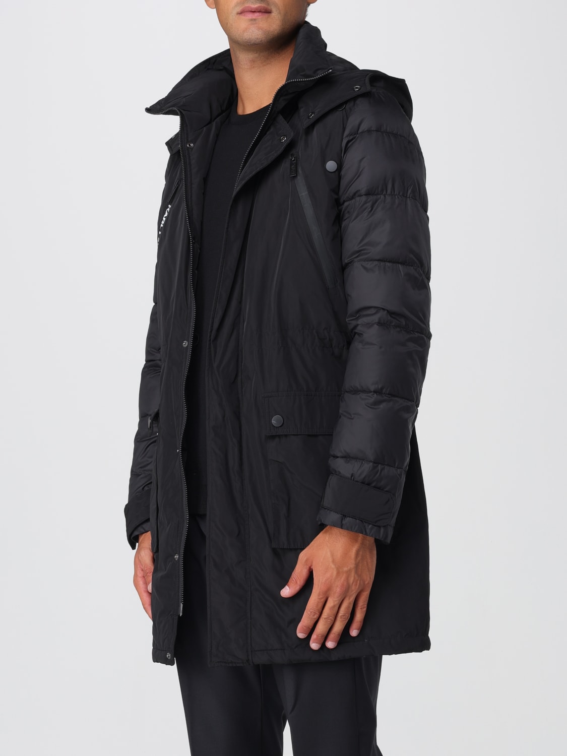 KARL LAGERFELD GIACCA: Piumino Karl Lagerfeld in nylon , Nero - Img 3