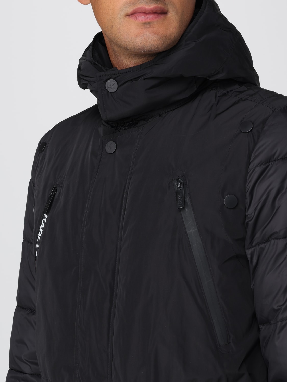 KARL LAGERFELD GIACCA: Piumino Karl Lagerfeld in nylon , Nero - Img 4