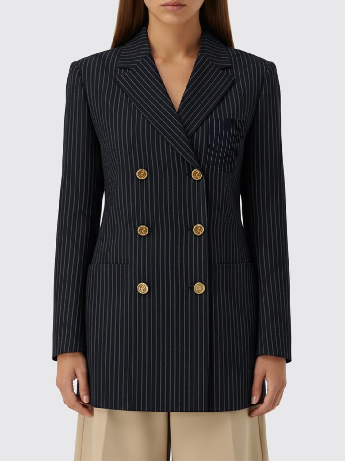 THOM BROWNE VESTE: Blazer femme Thom Browne, Bleu - Img 1